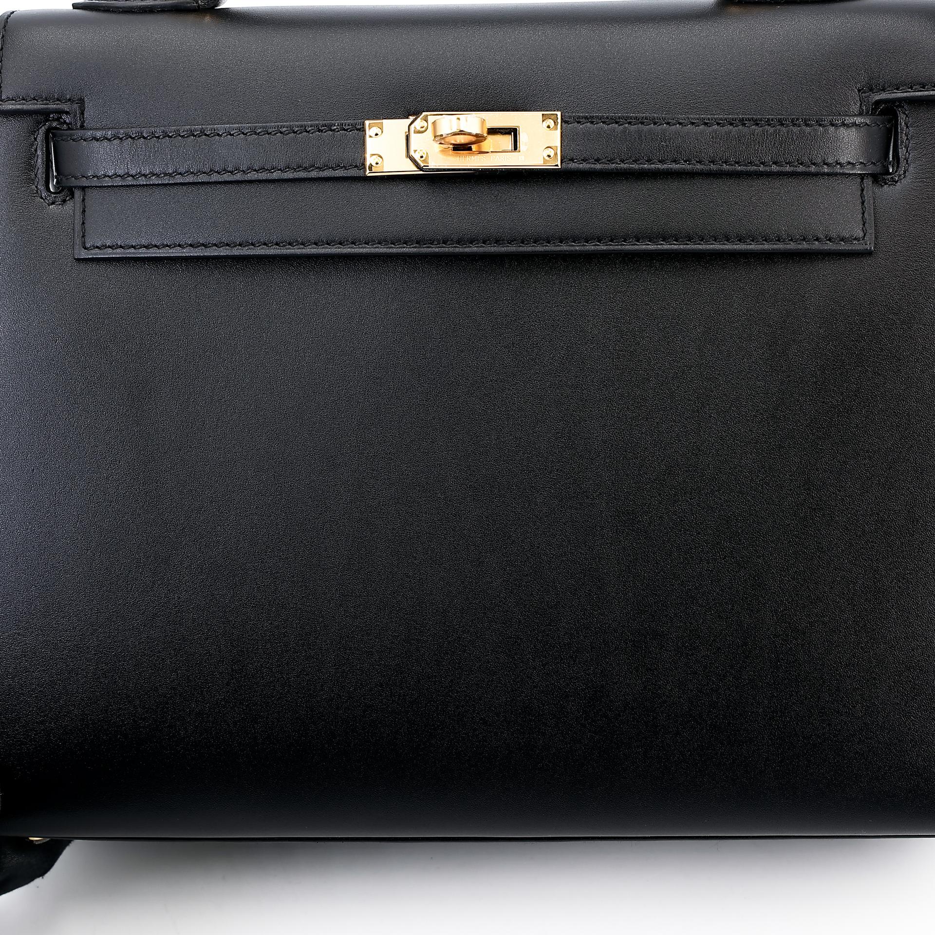 Brand New ( Rank N ) HERMÈS Kelly 25 Sellier Black (89) Tadelakt Gold hardware W (2024) - 10