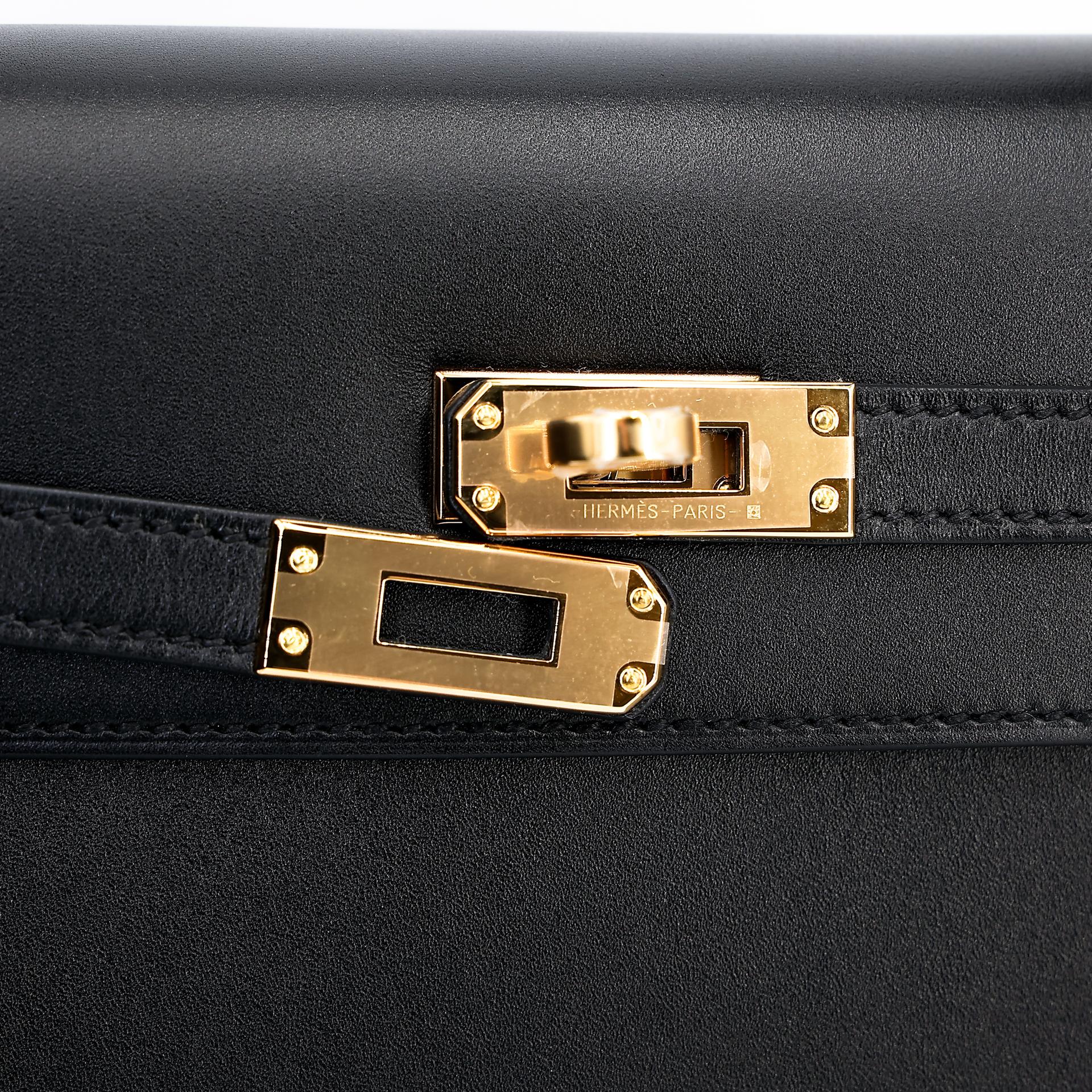 Brand New ( Rank N ) HERMÈS Kelly 25 Sellier Black (89) Tadelakt Gold hardware W (2024) - 11