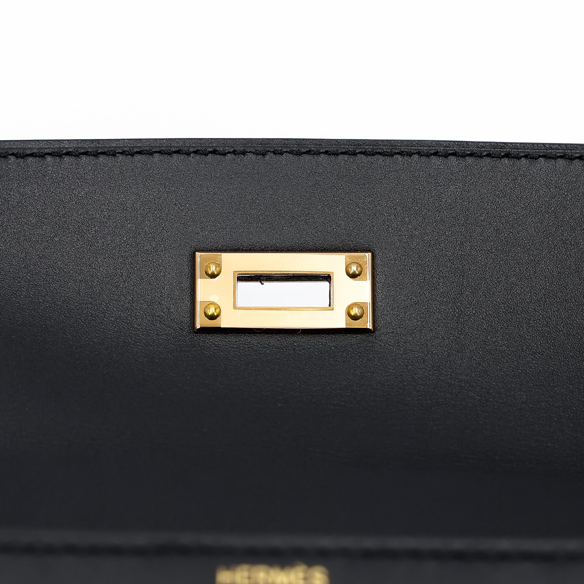 Brand New ( Rank N ) HERMÈS Kelly 25 Sellier Black (89) Tadelakt Gold hardware W (2024) - 13