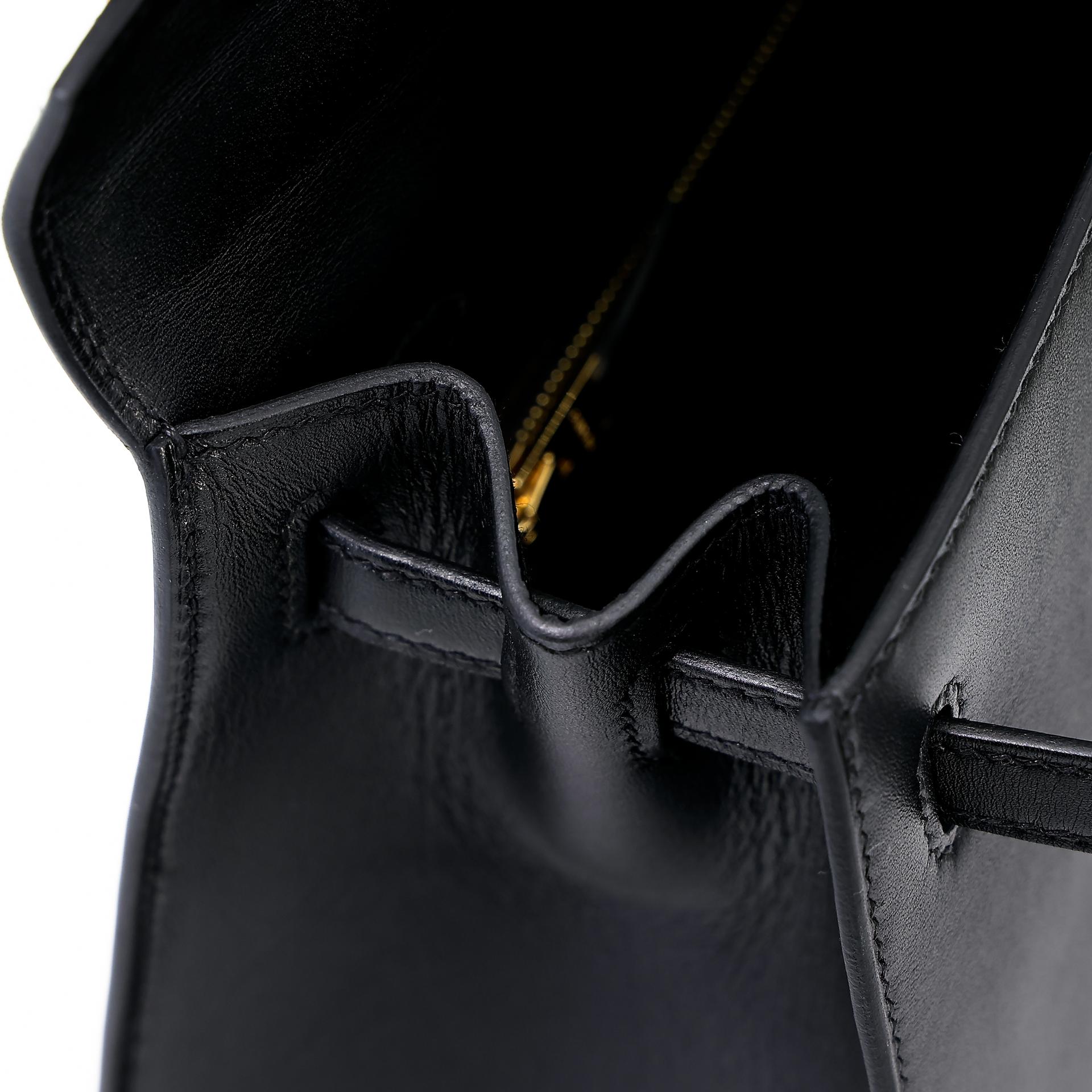 Brand New ( Rank N ) HERMÈS Kelly 25 Sellier Black (89) Tadelakt Gold hardware W (2024) - 17