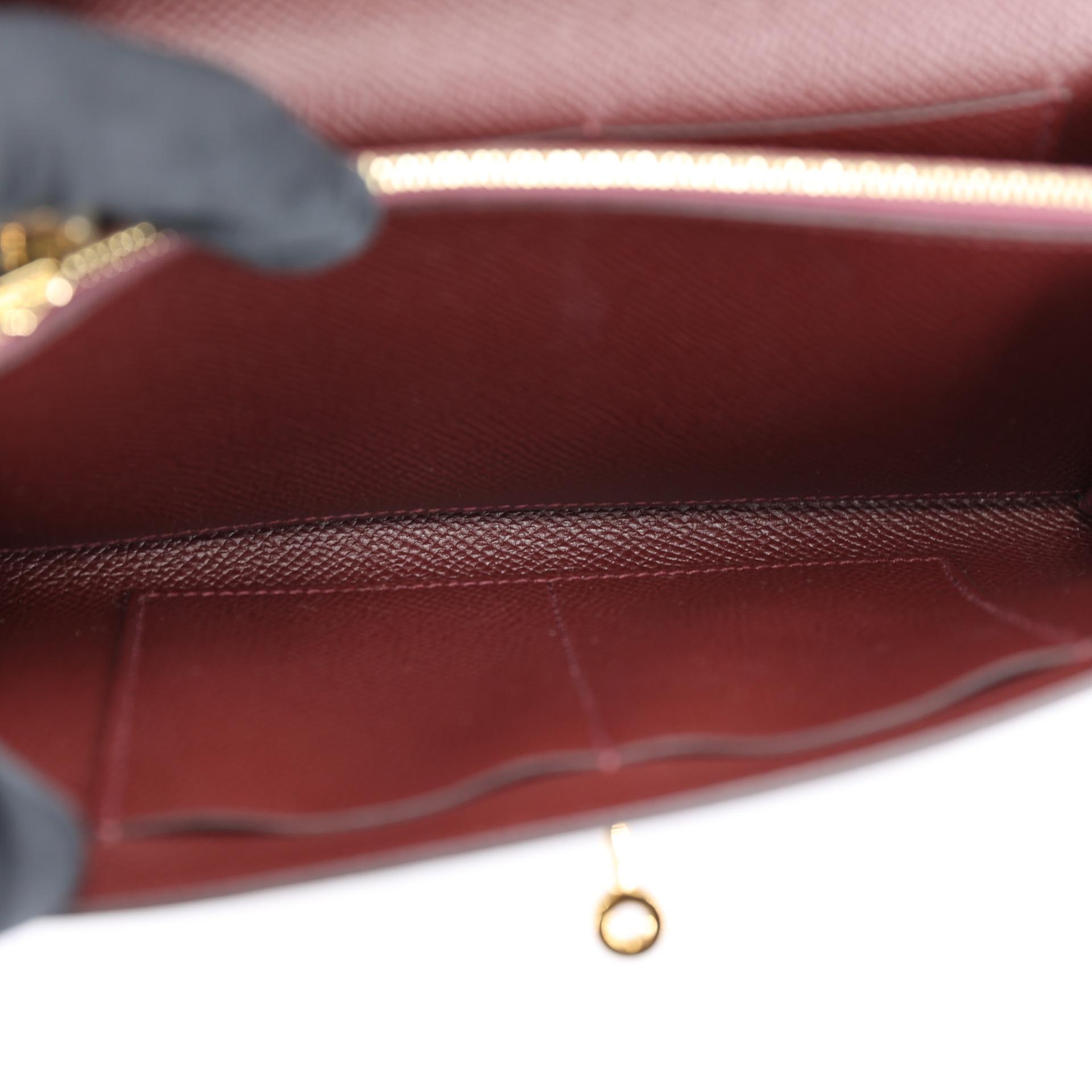 Unused ( Rank NS ) HERMÈS Kelly To Go Wallet Bordeaux (57) Epsom Gold hardware U (2022) - 11