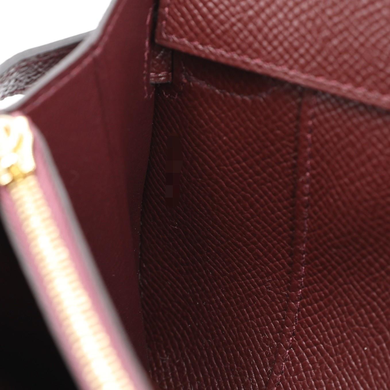 Unused ( Rank NS ) HERMÈS Kelly To Go Wallet Bordeaux (57) Epsom Gold hardware U (2022) - 15