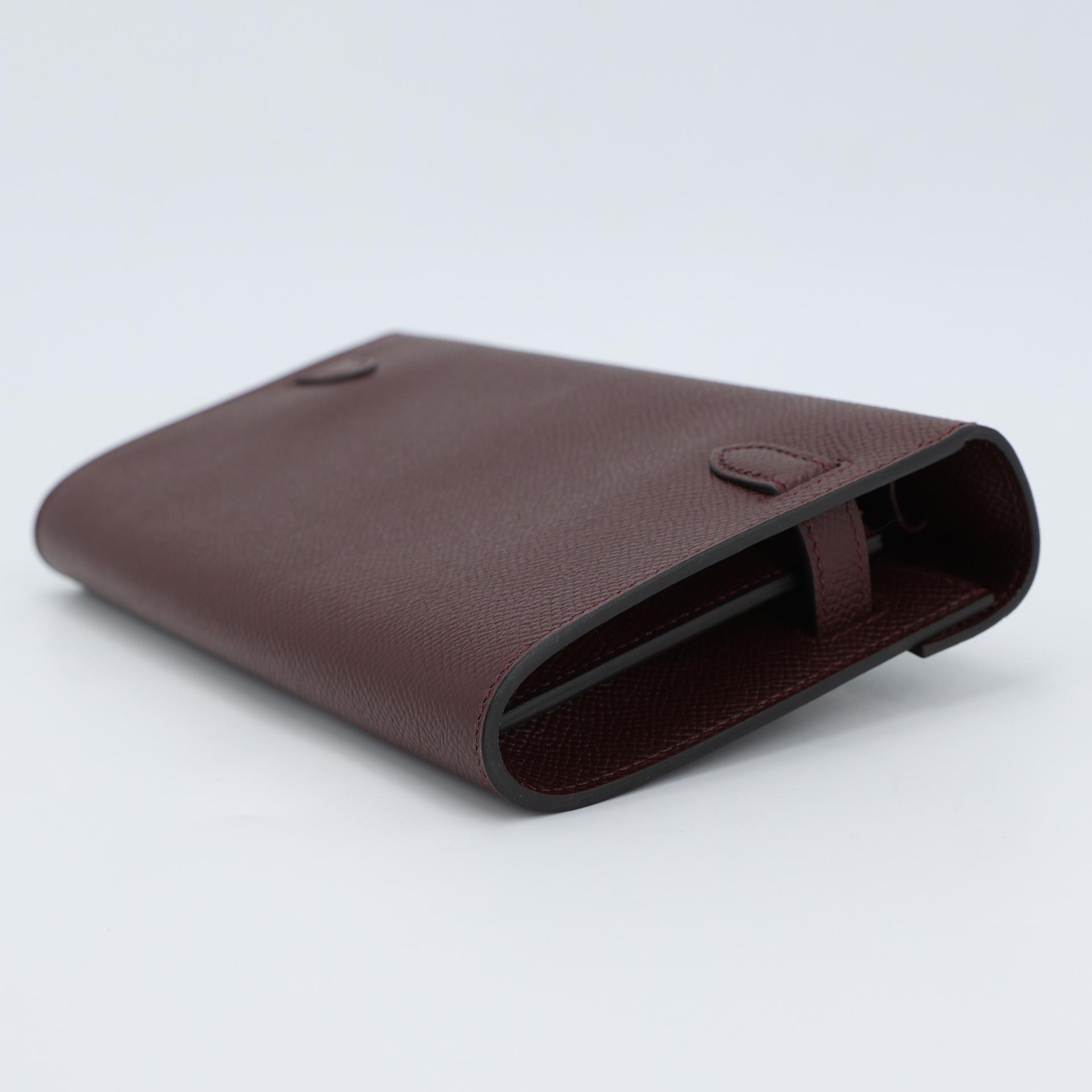 Unused ( Rank NS ) HERMÈS Kelly To Go Wallet Bordeaux (57) Epsom Gold hardware U (2022) - 6