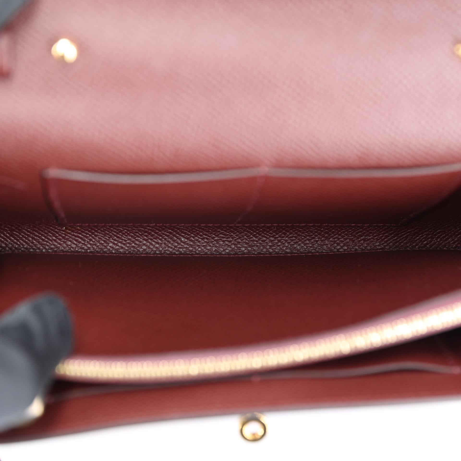 Unused ( Rank NS ) HERMÈS Kelly To Go Wallet Bordeaux (57) Epsom Gold hardware U (2022) - 10