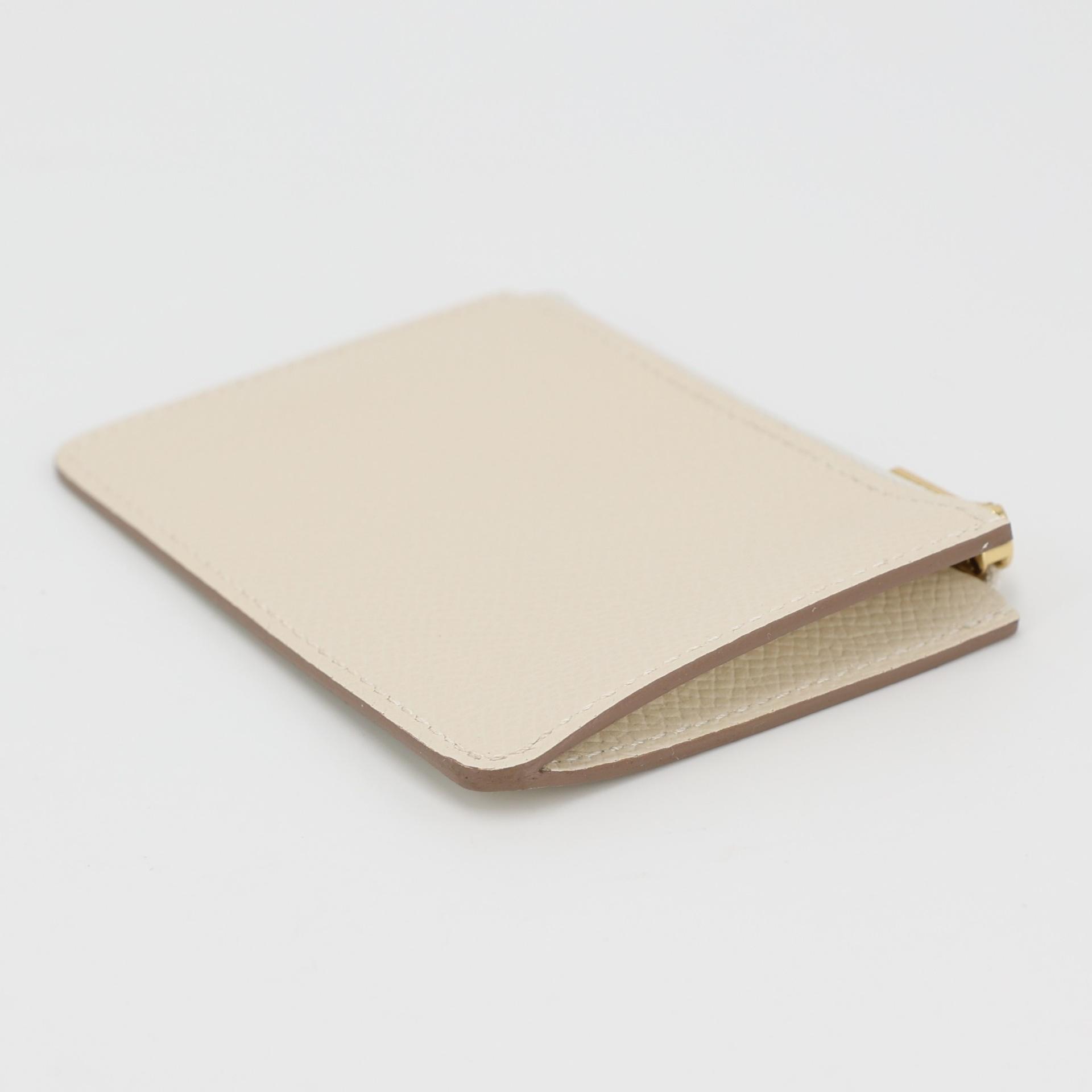 Brand New ( Rank N ) HERMÈS Constance Slim Wallet Craie (10) Epsom Gold hardware W (2024) - 19