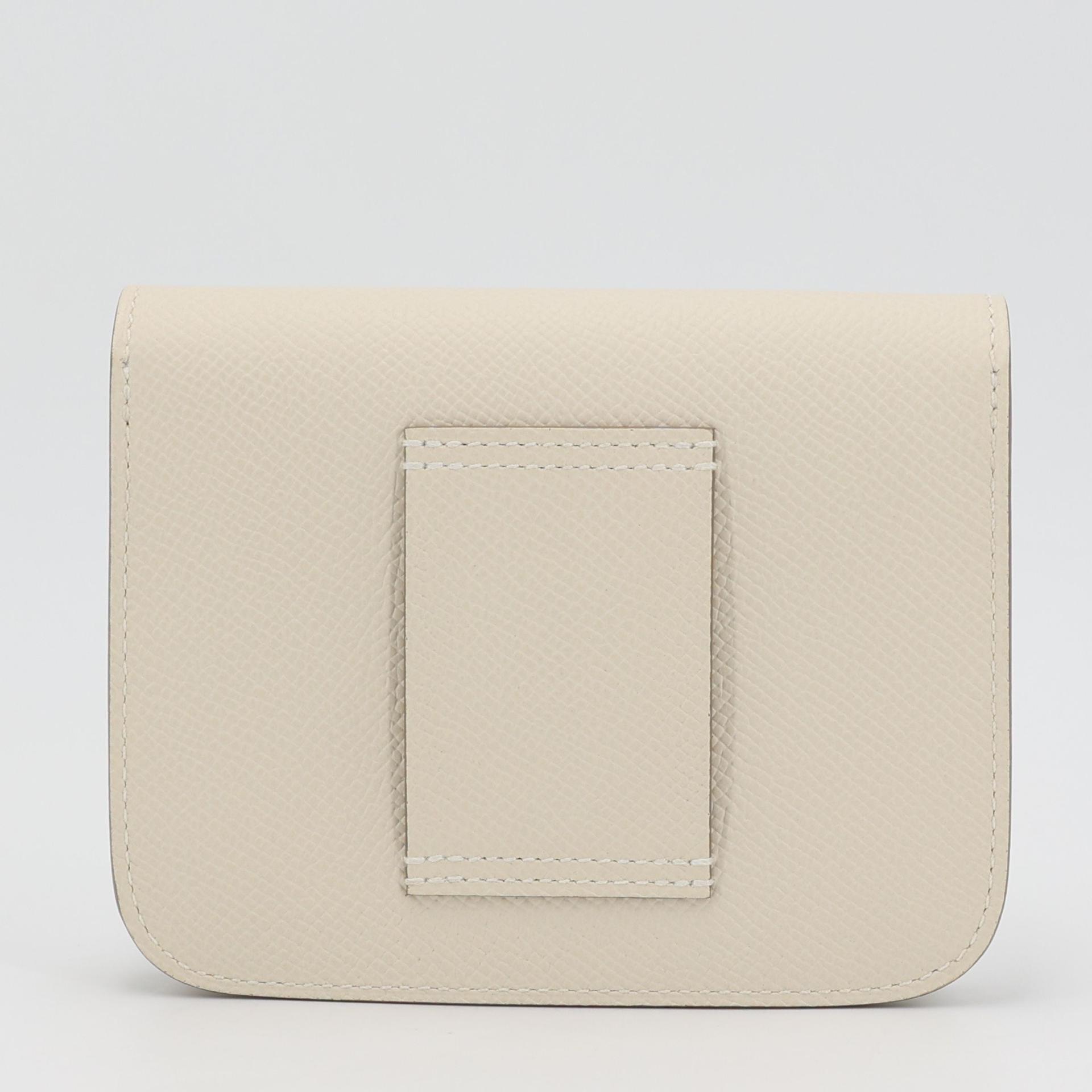 Brand New ( Rank N ) HERMÈS Constance Slim Wallet Craie (10) Epsom Gold hardware W (2024) - 2