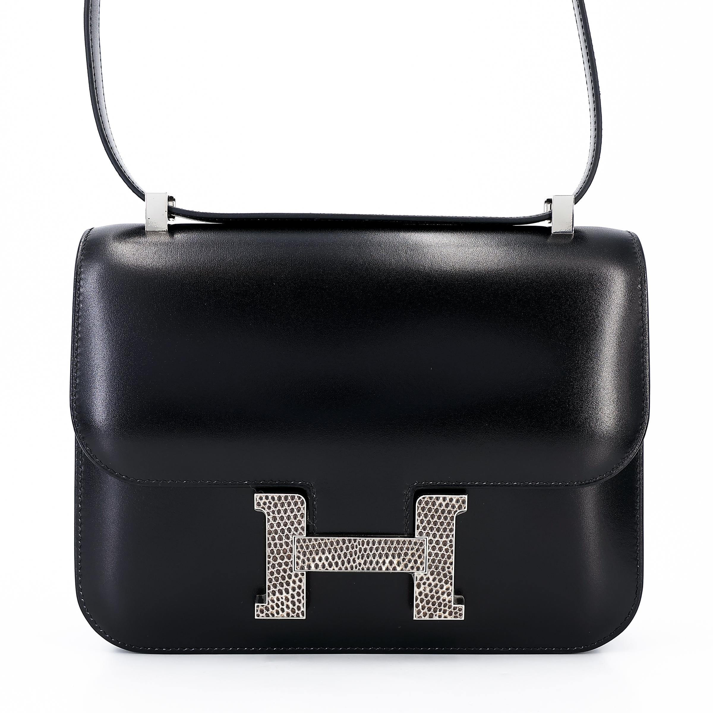 Unused ( Rank NS ) HERMÈS Constance 24 Black (89) Box-calf Palladium hardware B (2023) - 1