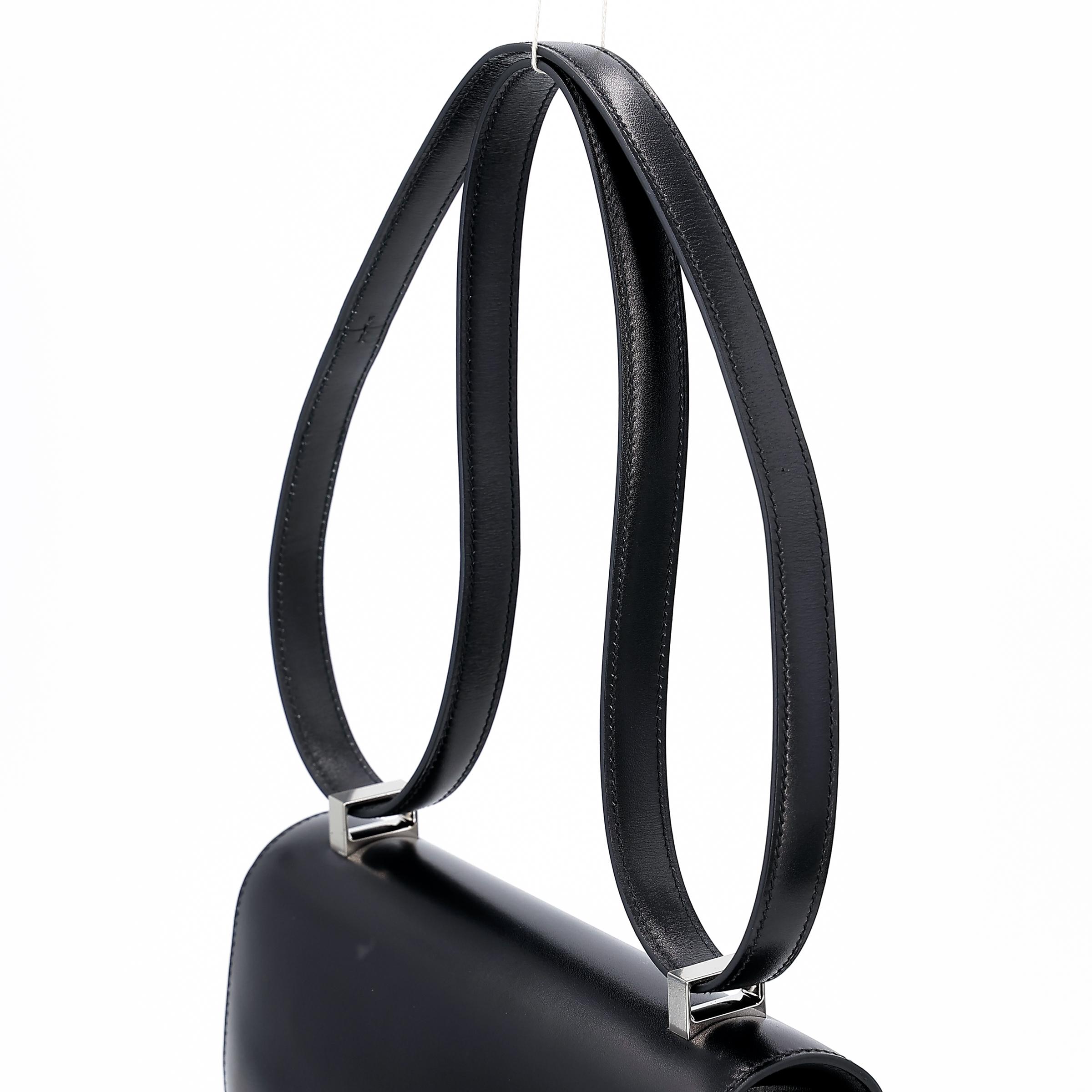 Unused ( Rank NS ) HERMÈS Constance 24 Black (89) Box-calf Palladium hardware B (2023) - 3