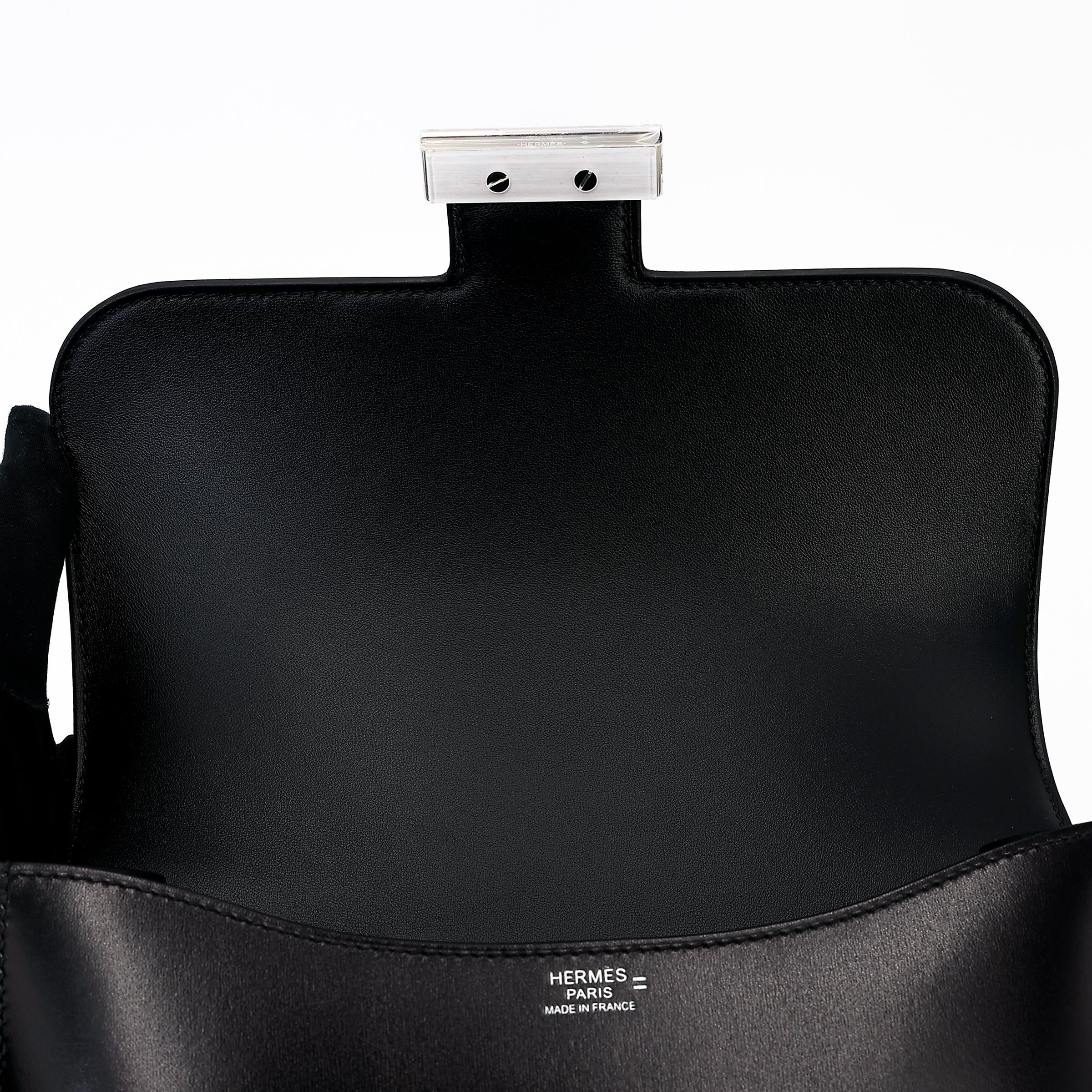 Unused ( Rank NS ) HERMÈS Constance 24 Black (89) Box-calf Palladium hardware B (2023) - 10