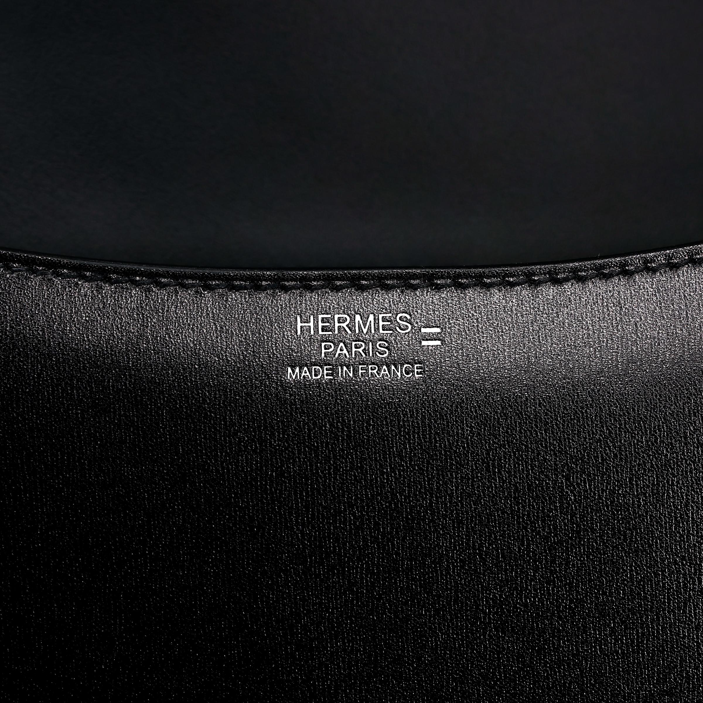 Unused ( Rank NS ) HERMÈS Constance 24 Black (89) Box-calf Palladium hardware B (2023) - 11