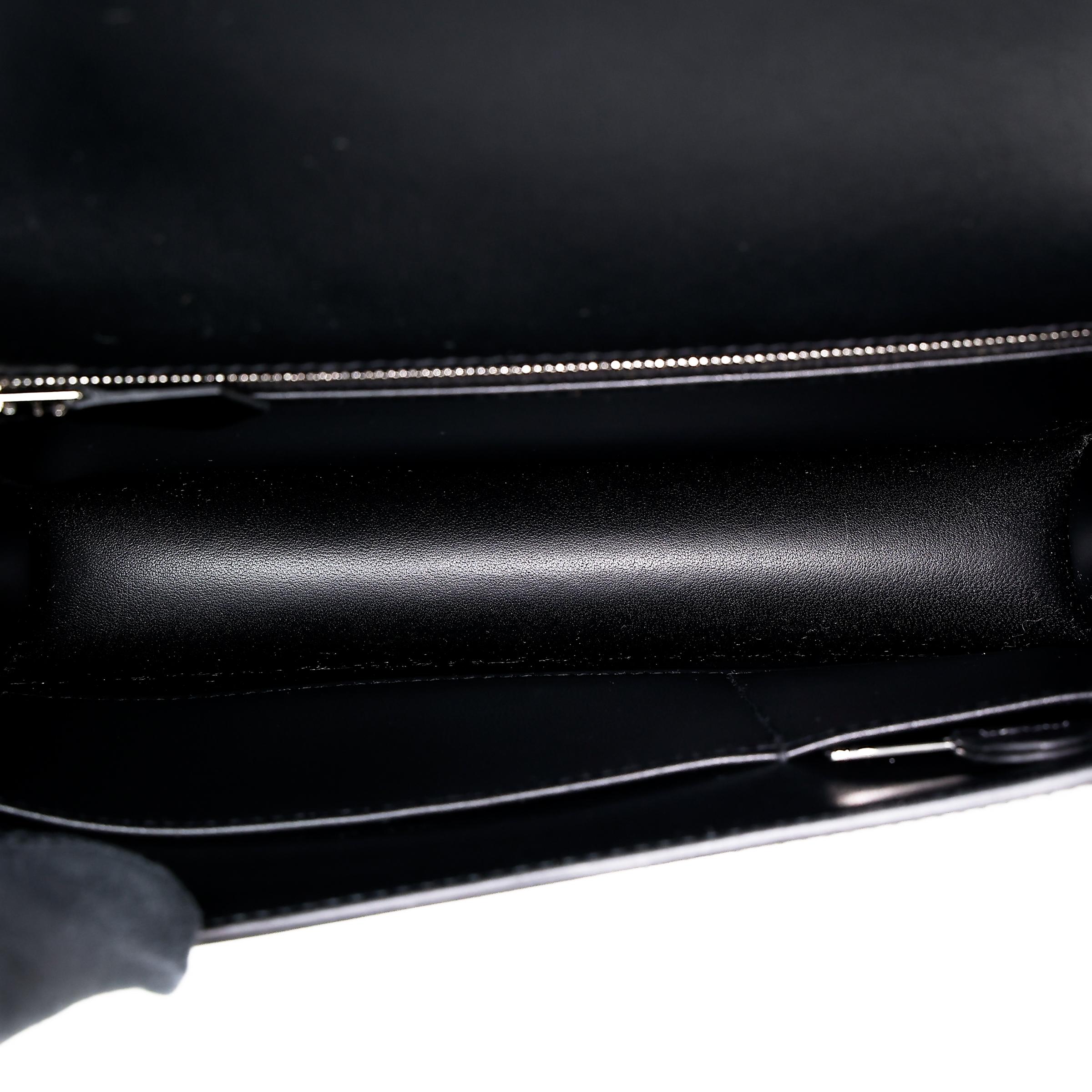 Unused ( Rank NS ) HERMÈS Constance 24 Black (89) Box-calf Palladium hardware B (2023) - 15