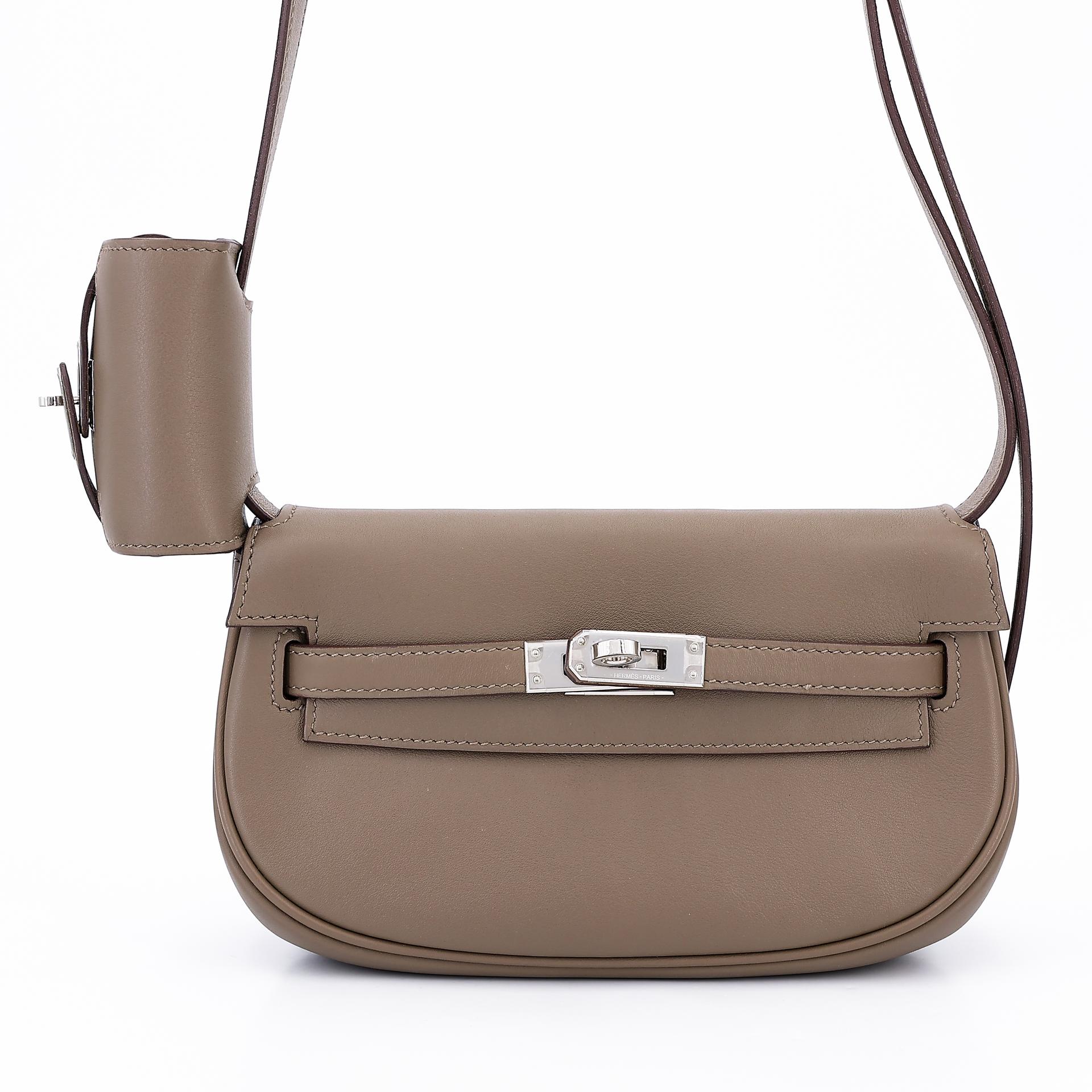 Very Good ( Rank A) HERMÈS Kelly Moove Etoupe (18) Swift Palladium hardware B (2023) - 1