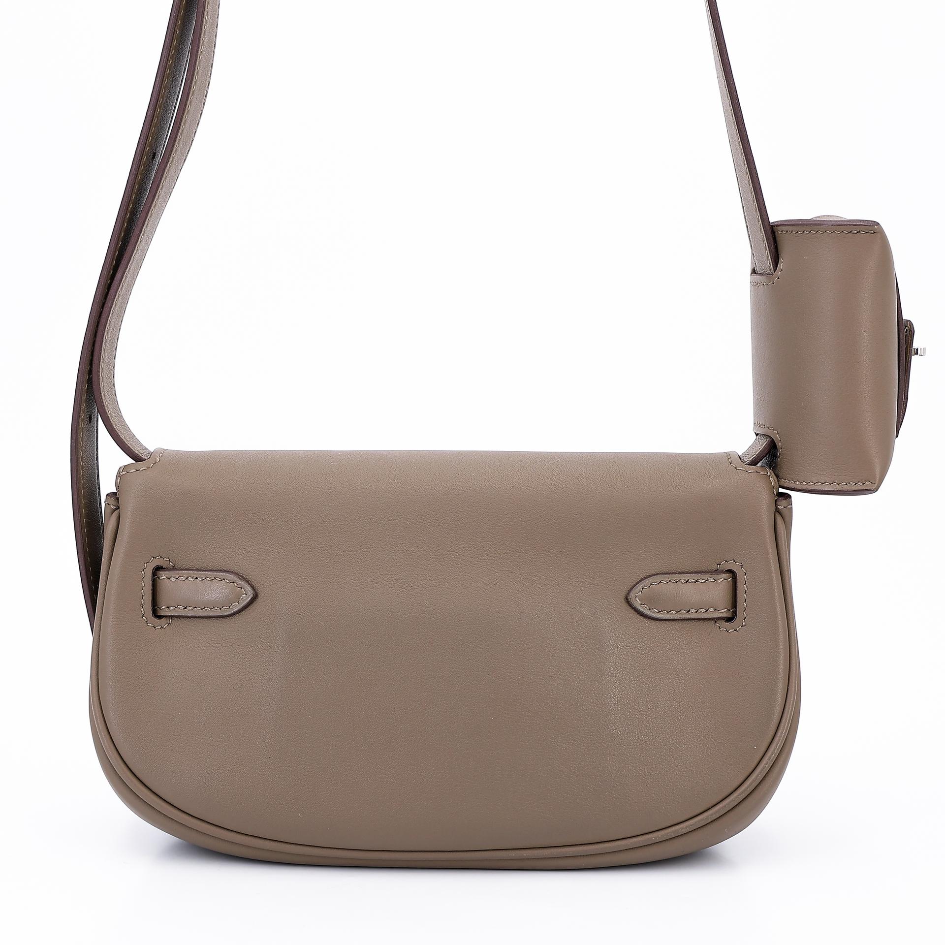 Very Good ( Rank A) HERMÈS Kelly Moove Etoupe (18) Swift Palladium hardware B (2023) - 2