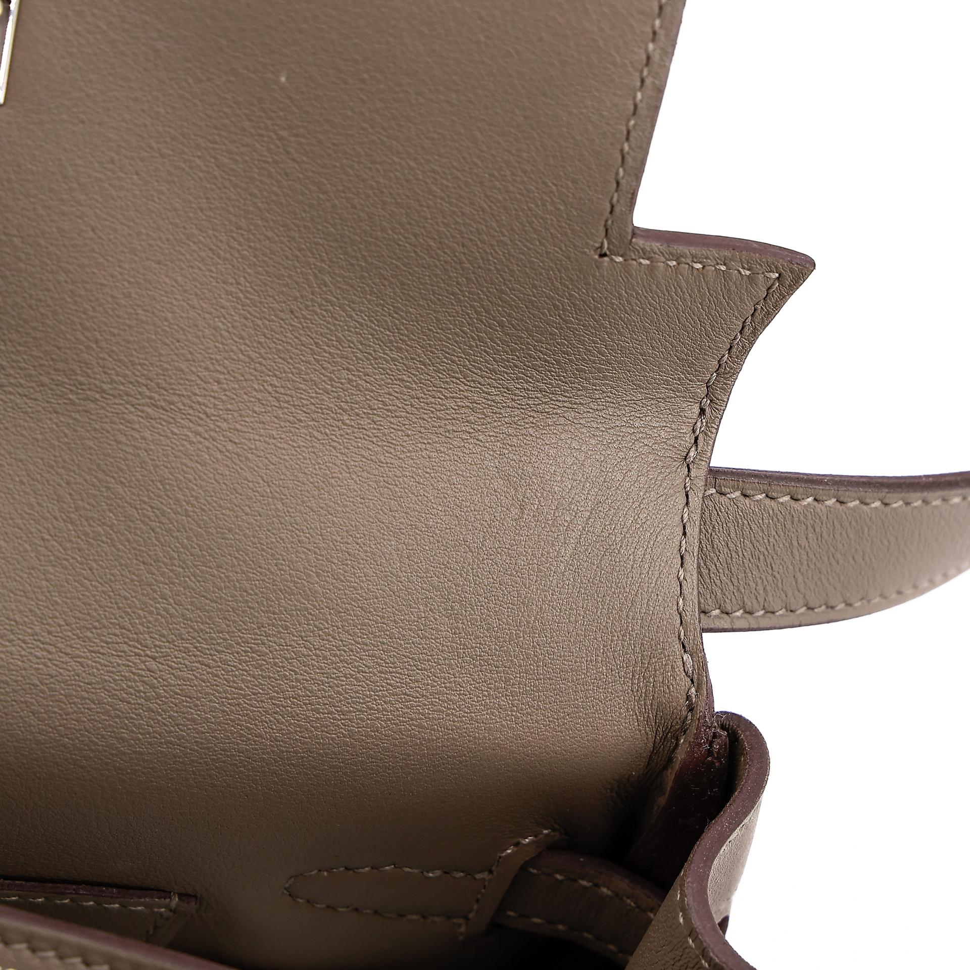 Very Good ( Rank A) HERMÈS Kelly Moove Etoupe (18) Swift Palladium hardware B (2023) - 17
