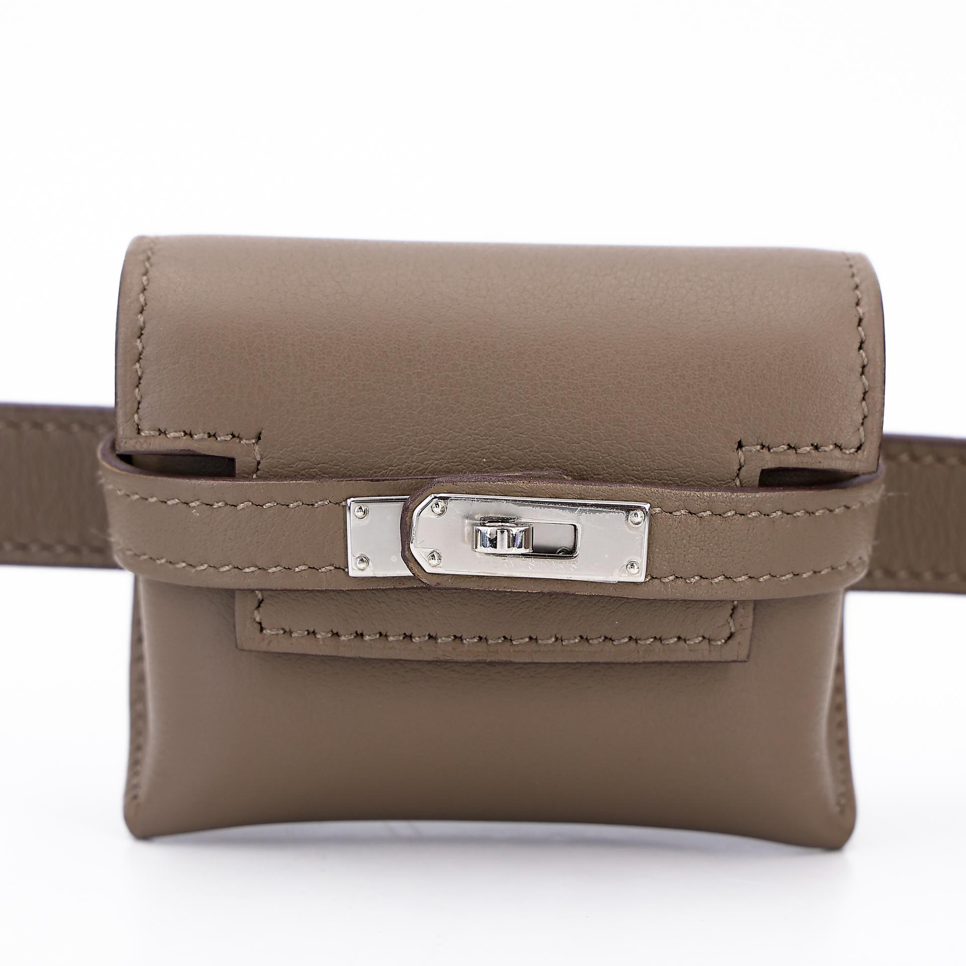 Very Good ( Rank A) HERMÈS Kelly Moove Etoupe (18) Swift Palladium hardware B (2023) - 24