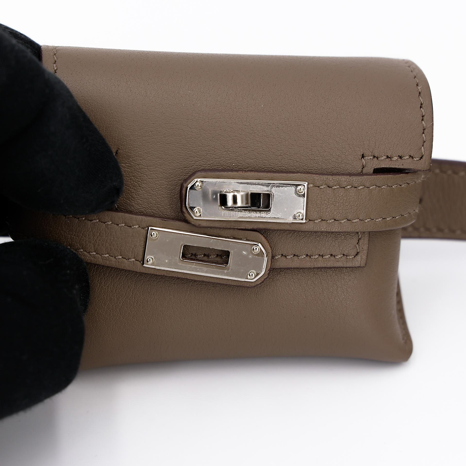 Very Good ( Rank A) HERMÈS Kelly Moove Etoupe (18) Swift Palladium hardware B (2023) - 28