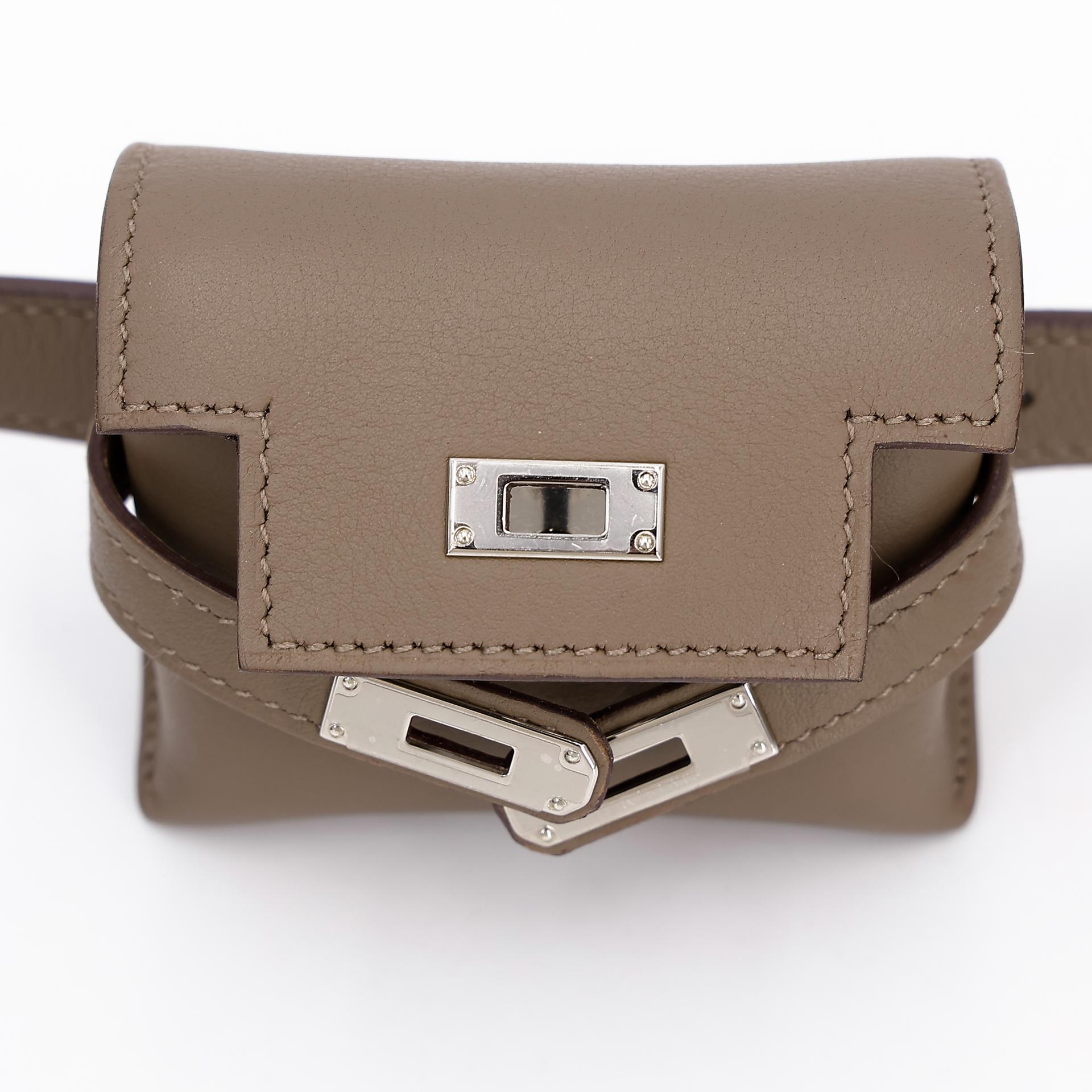 Very Good ( Rank A) HERMÈS Kelly Moove Etoupe (18) Swift Palladium hardware B (2023) - 30
