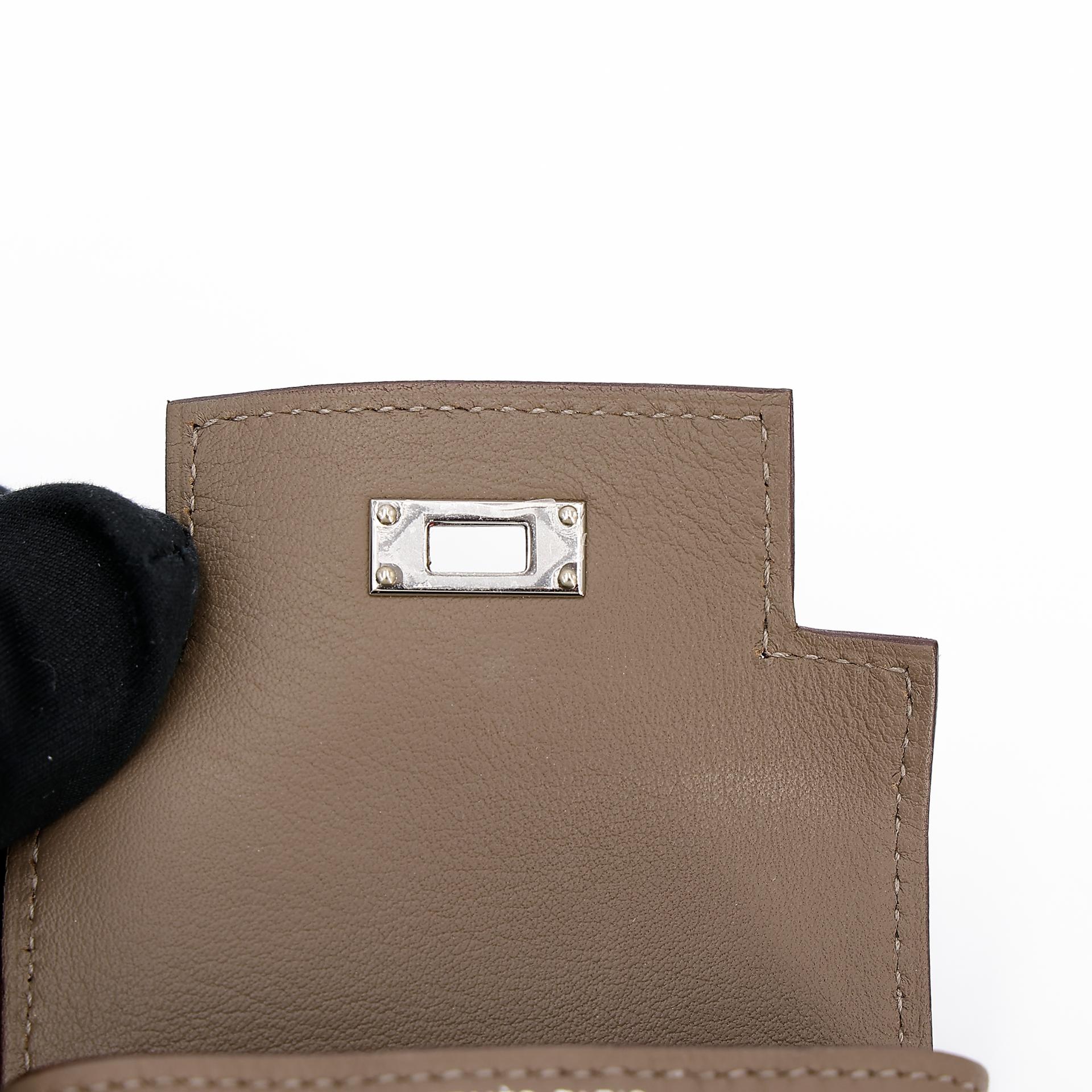 Very Good ( Rank A) HERMÈS Kelly Moove Etoupe (18) Swift Palladium hardware B (2023) - 31