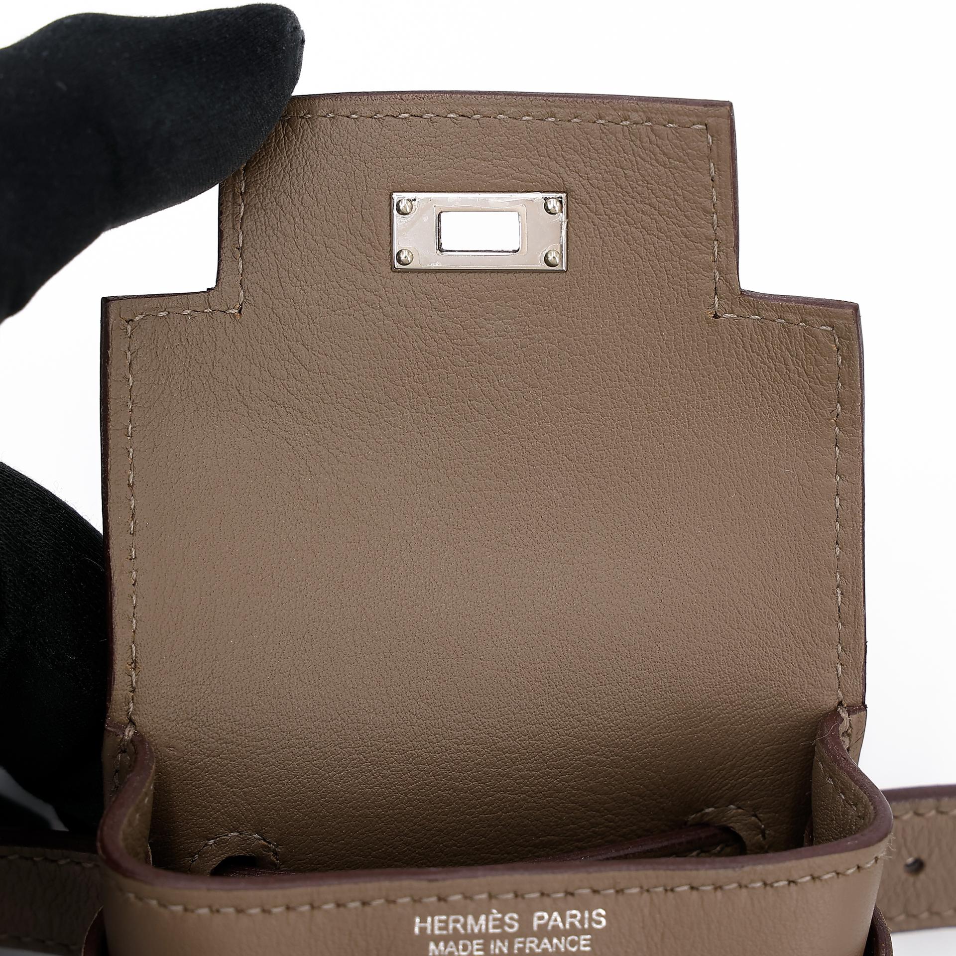Very Good ( Rank A) HERMÈS Kelly Moove Etoupe (18) Swift Palladium hardware B (2023) - 32