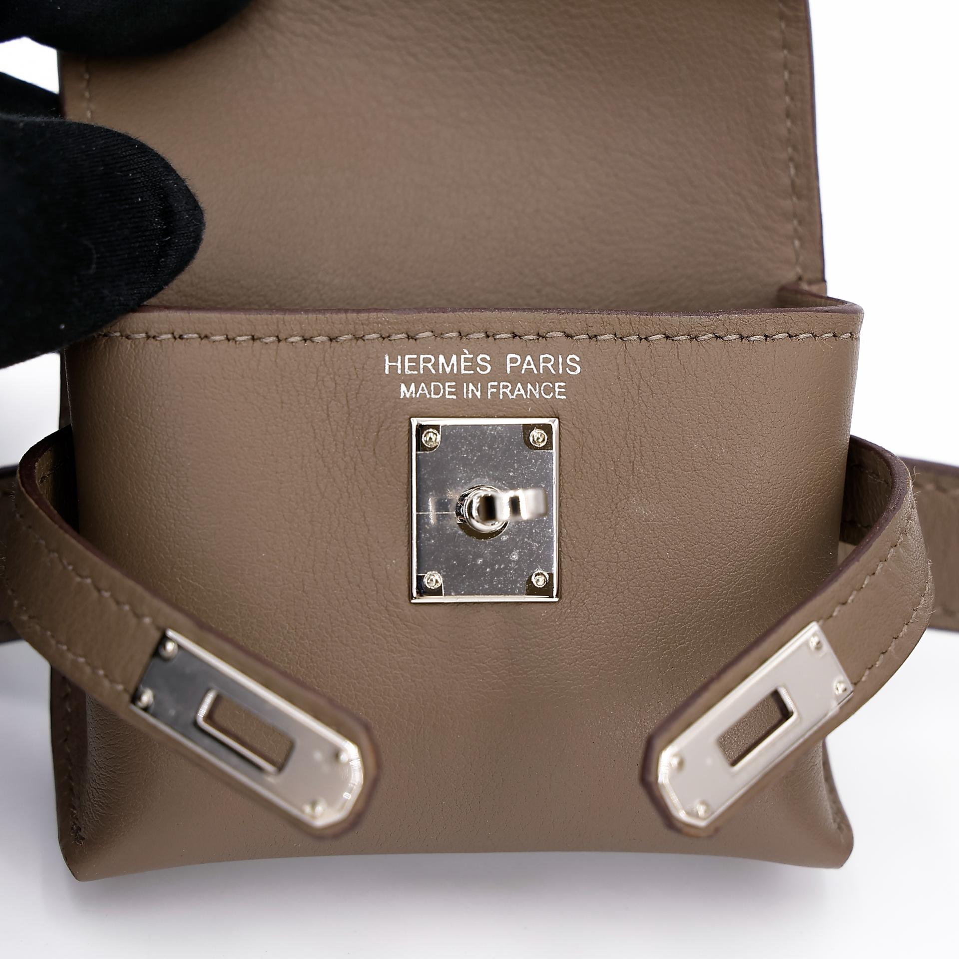 Very Good ( Rank A) HERMÈS Kelly Moove Etoupe (18) Swift Palladium hardware B (2023) - 33