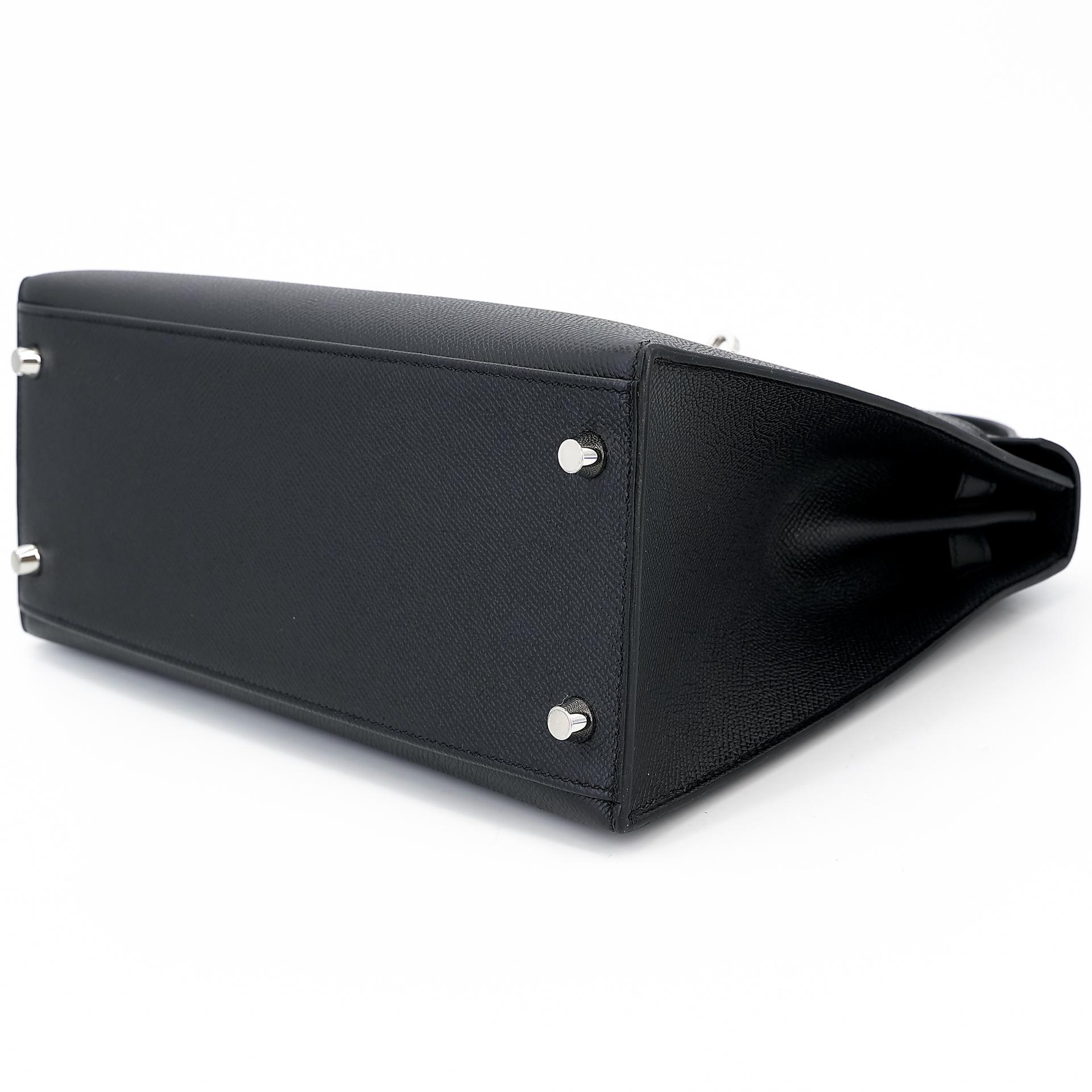 Brand New ( Rank N ) HERMÈS Kelly 28 Sellier Black (89) Epsom Palladium hardware W (2024) - 4