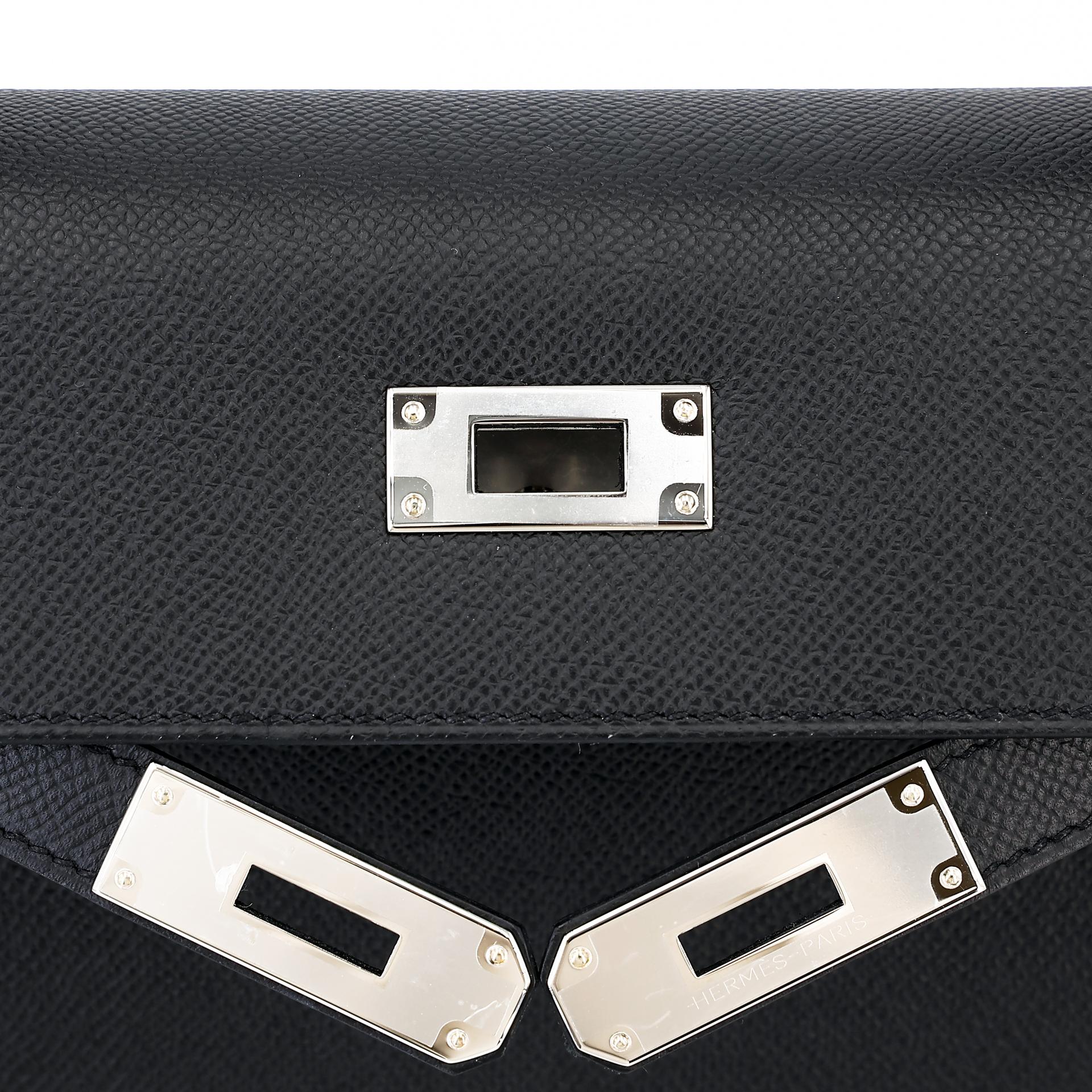 Brand New ( Rank N ) HERMÈS Kelly 28 Sellier Black (89) Epsom Palladium hardware W (2024) - 8