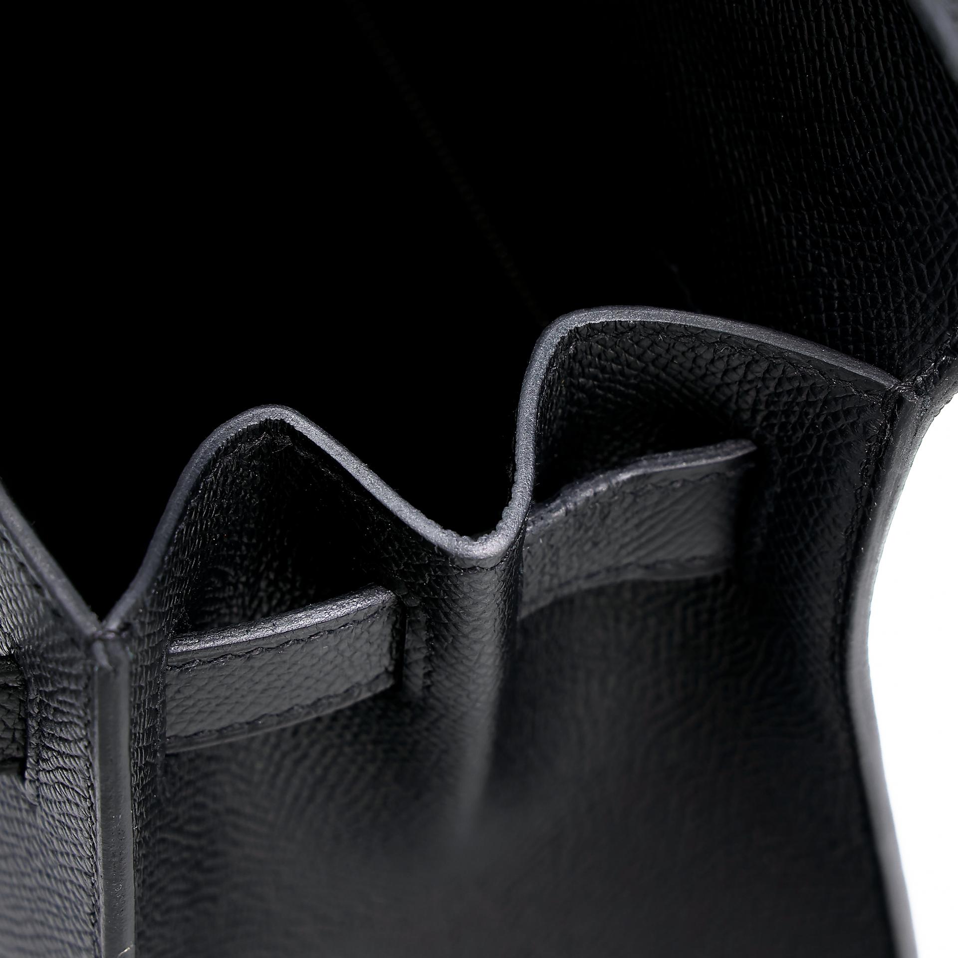 Brand New ( Rank N ) HERMÈS Kelly 28 Sellier Black (89) Epsom Palladium hardware W (2024) - 14