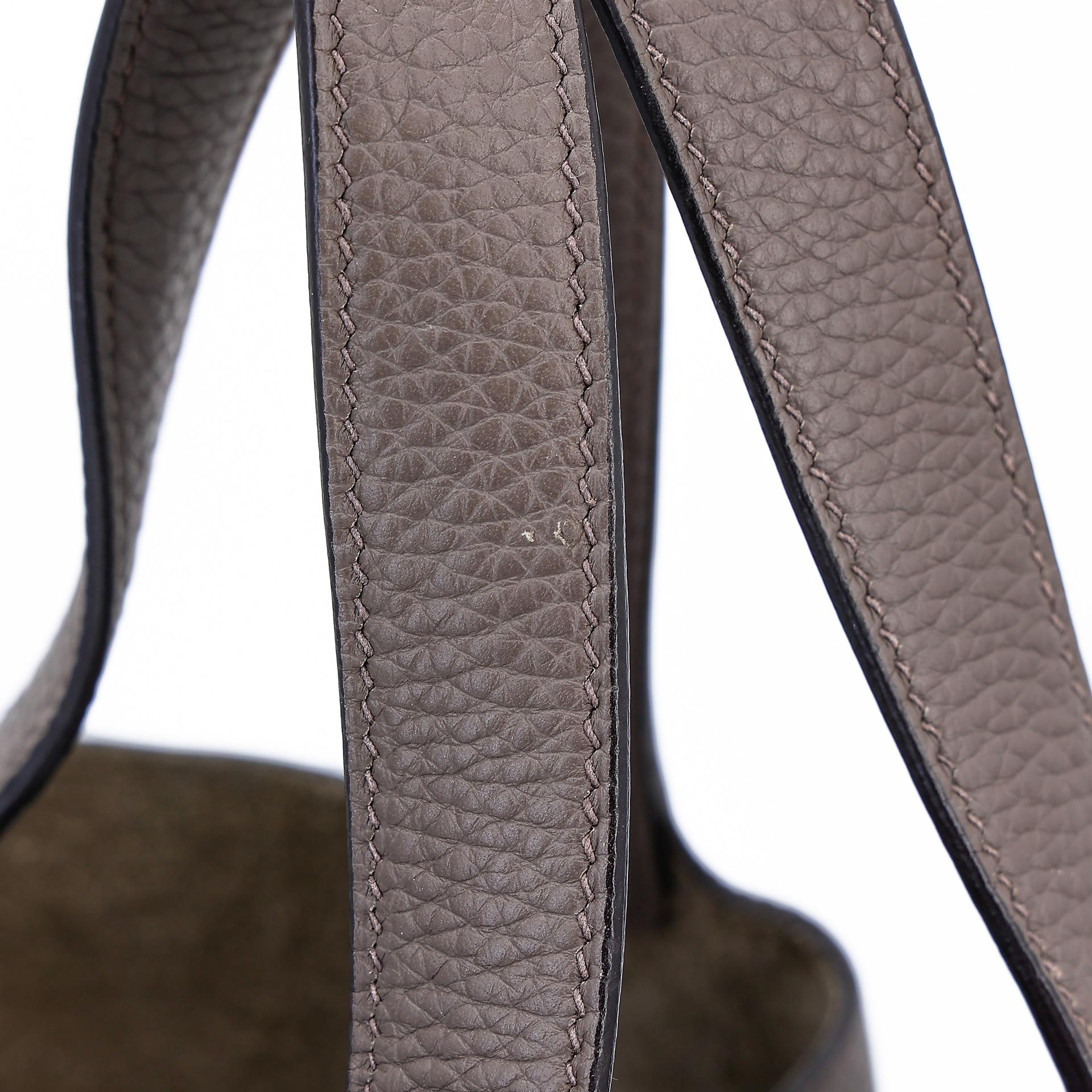 Very Good ( Rank A) HERMÈS Picotin Lock PM Etain (8F) Clemence Palladium hardware Y (2020) - 6