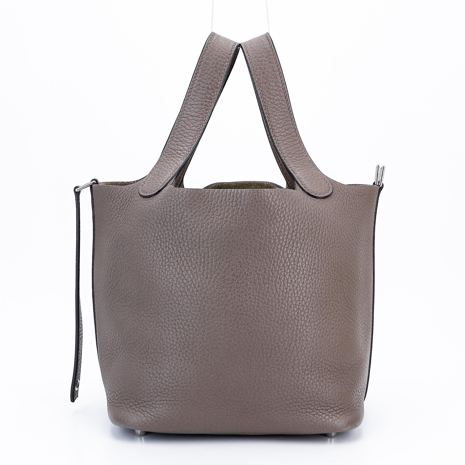 Very Good ( Rank A) HERMÈS Picotin Lock PM Etain (8F) Clemence Palladium hardware Y (2020) - 4