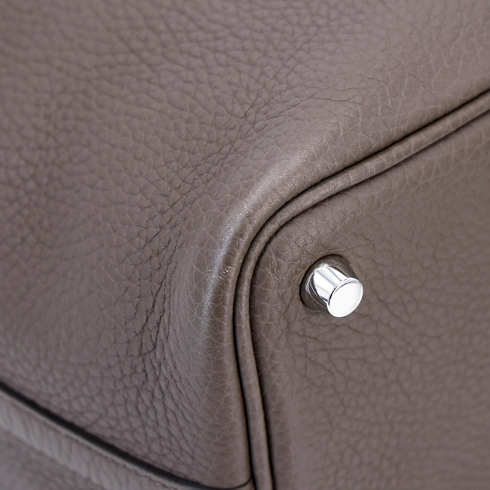 Very Good ( Rank A) HERMÈS Picotin Lock PM Etain (8F) Clemence Palladium hardware Y (2020) - 9