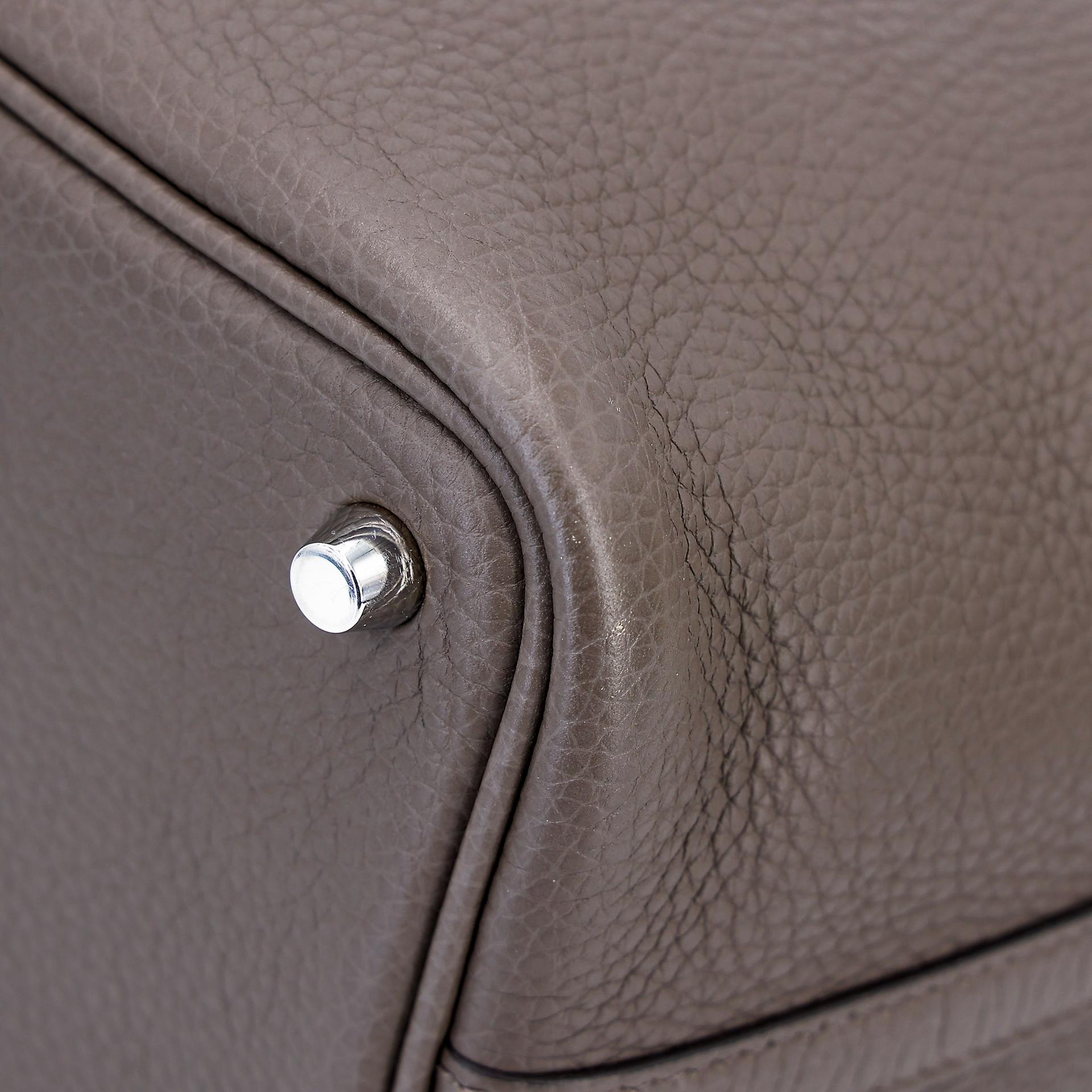 Very Good ( Rank A) HERMÈS Picotin Lock PM Etain (8F) Clemence Palladium hardware Y (2020) - 10