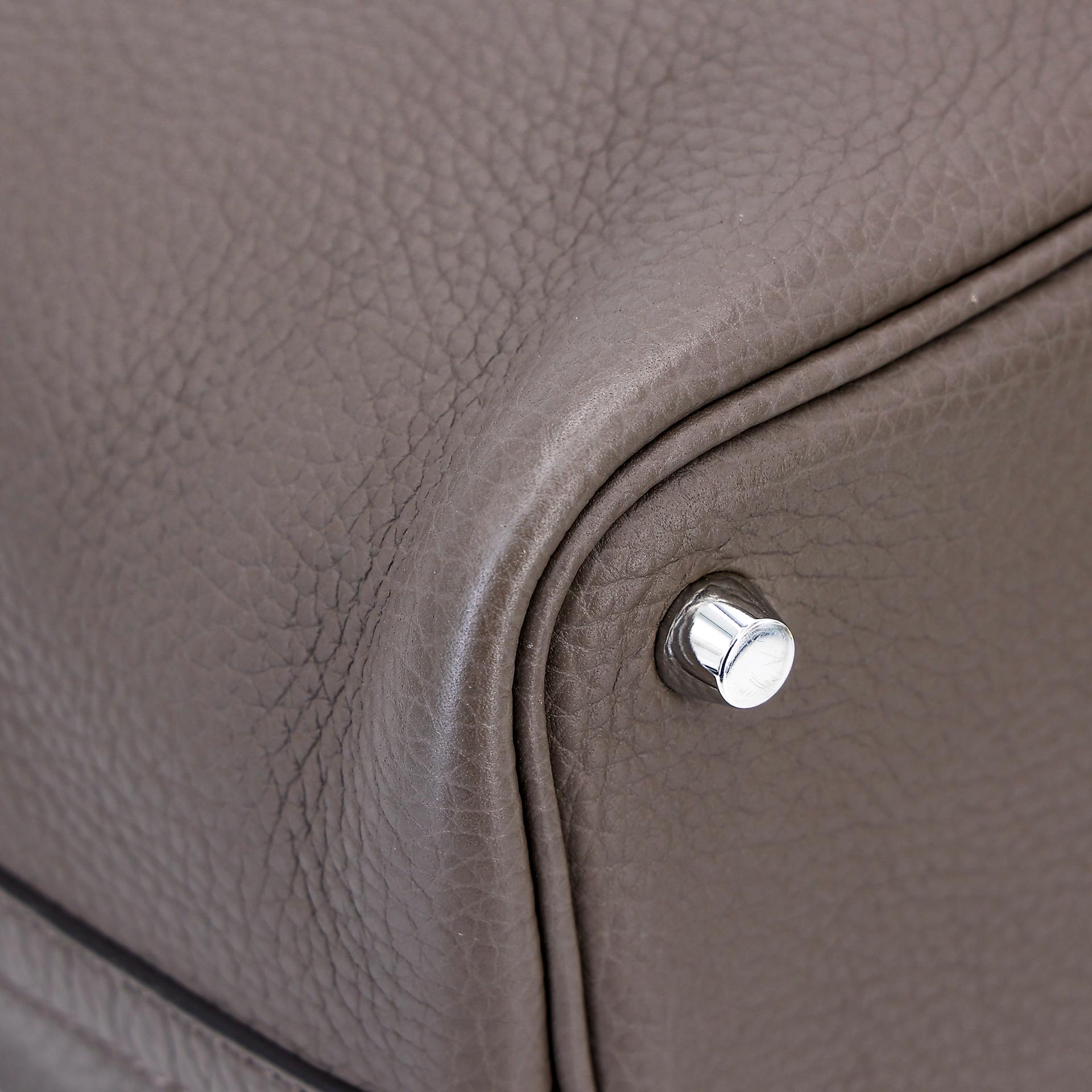 Very Good ( Rank A) HERMÈS Picotin Lock PM Etain (8F) Clemence Palladium hardware Y (2020) - 11