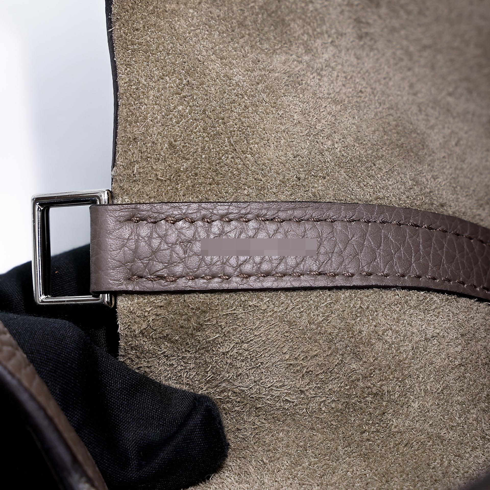 Very Good ( Rank A) HERMÈS Picotin Lock PM Etain (8F) Clemence Palladium hardware Y (2020) - 12