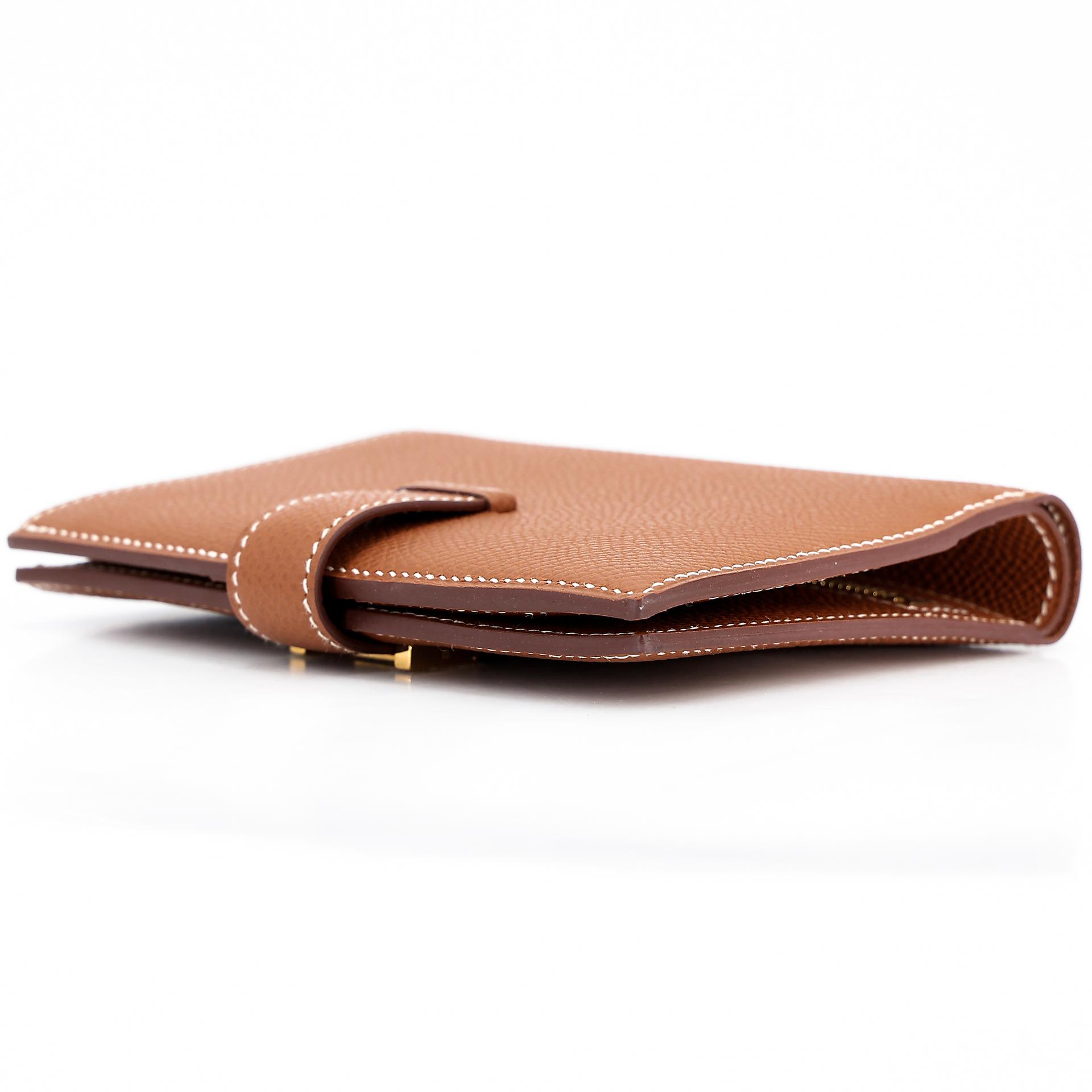 Unused ( Rank NS ) HERMÈS Bearn Compact wallet Gold (37) Epsom Gold hardware U (2022) - 5