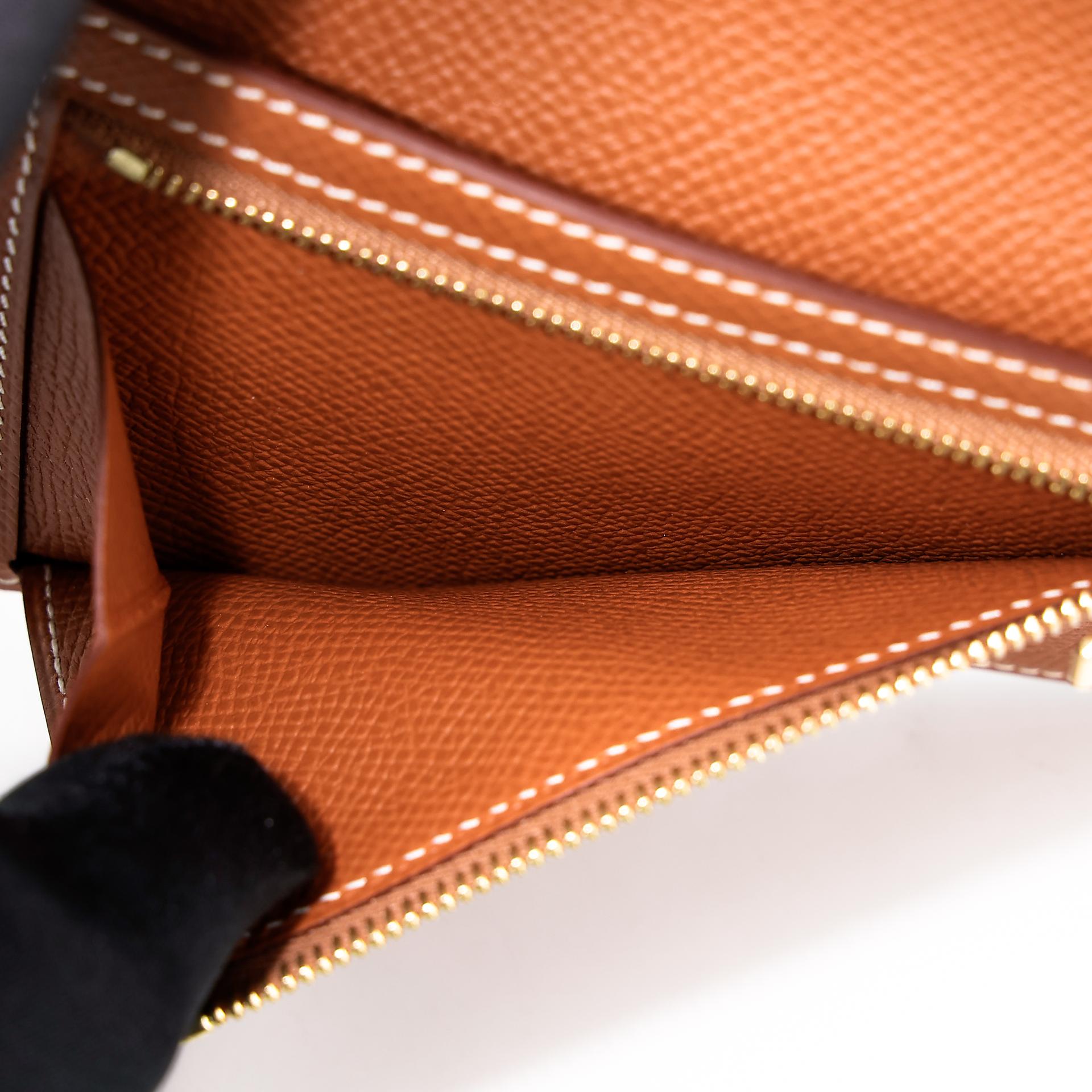 Unused ( Rank NS ) HERMÈS Bearn Compact wallet Gold (37) Epsom Gold hardware U (2022) - 14