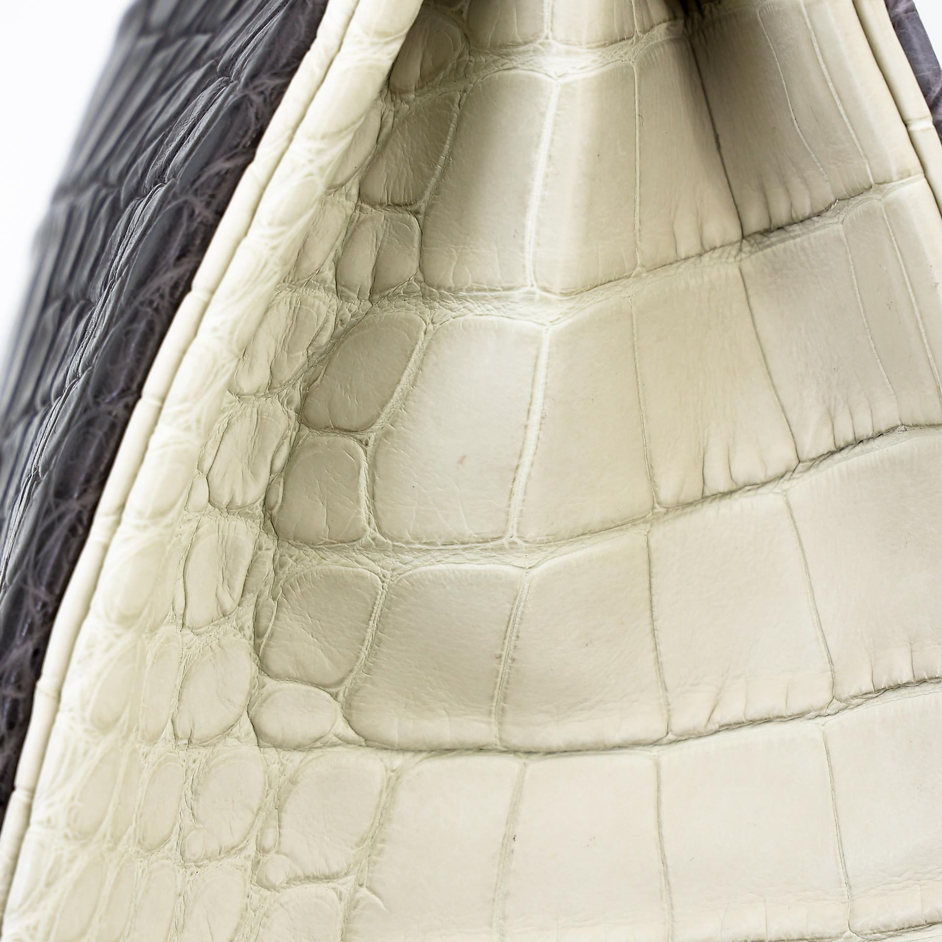Excellent ( Rank SA ) HERMÈS Special Order Kelly 35 HSS Graphite (88) Gris Paris (8M) Beton (8L) Matte Alligator Brushed Palladium C (2018) - 12