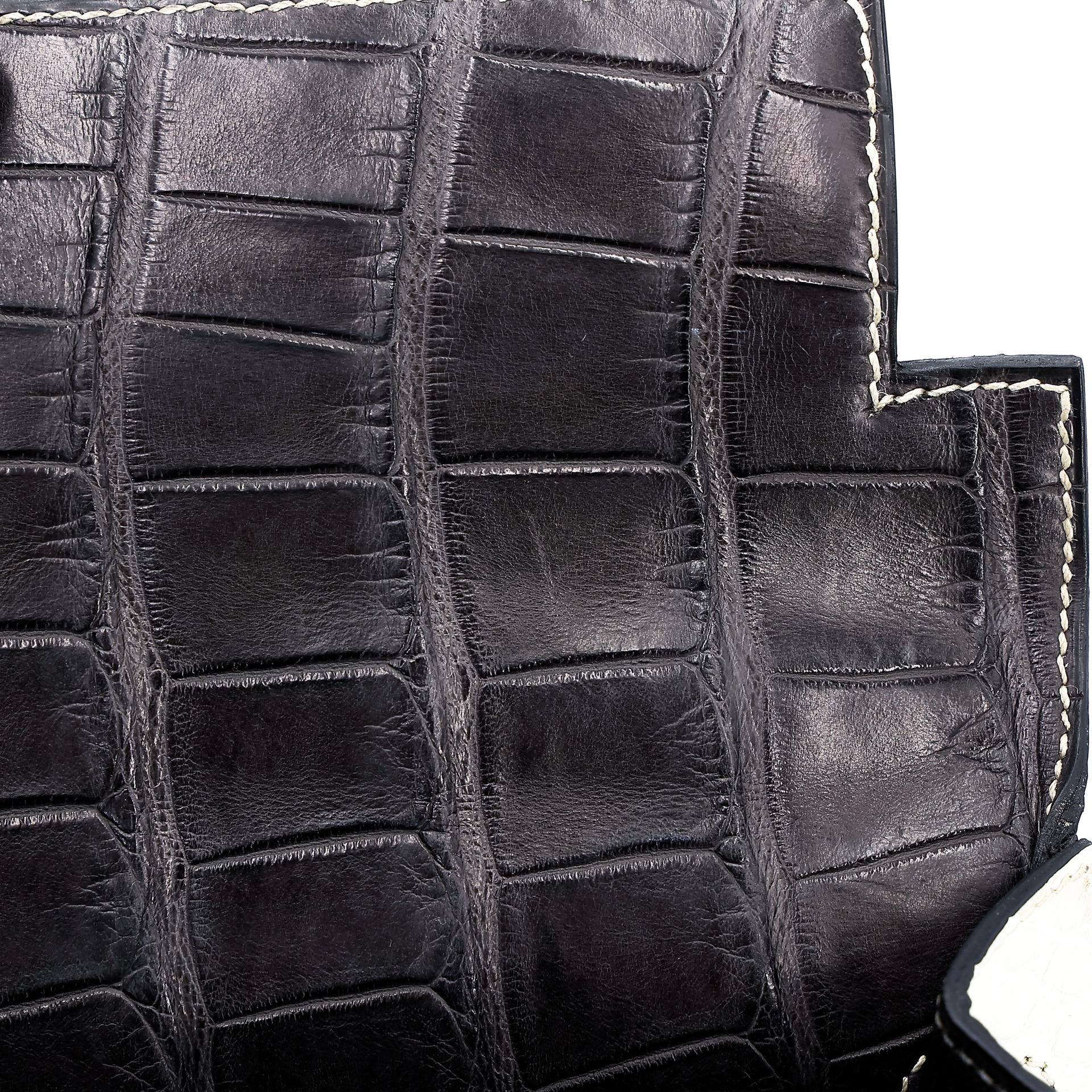 Excellent ( Rank SA ) HERMÈS Special Order Kelly 35 HSS Graphite (88) Gris Paris (8M) Beton (8L) Matte Alligator Brushed Palladium C (2018) - 19
