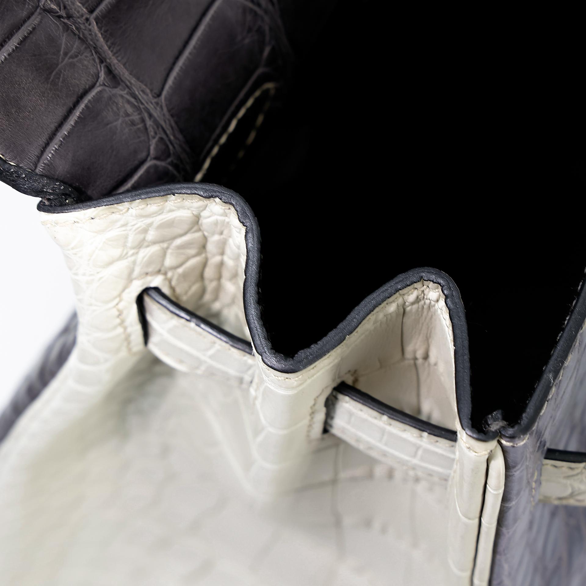 Excellent ( Rank SA ) HERMÈS Special Order Kelly 35 HSS Graphite (88) Gris Paris (8M) Beton (8L) Matte Alligator Brushed Palladium C (2018) - 22