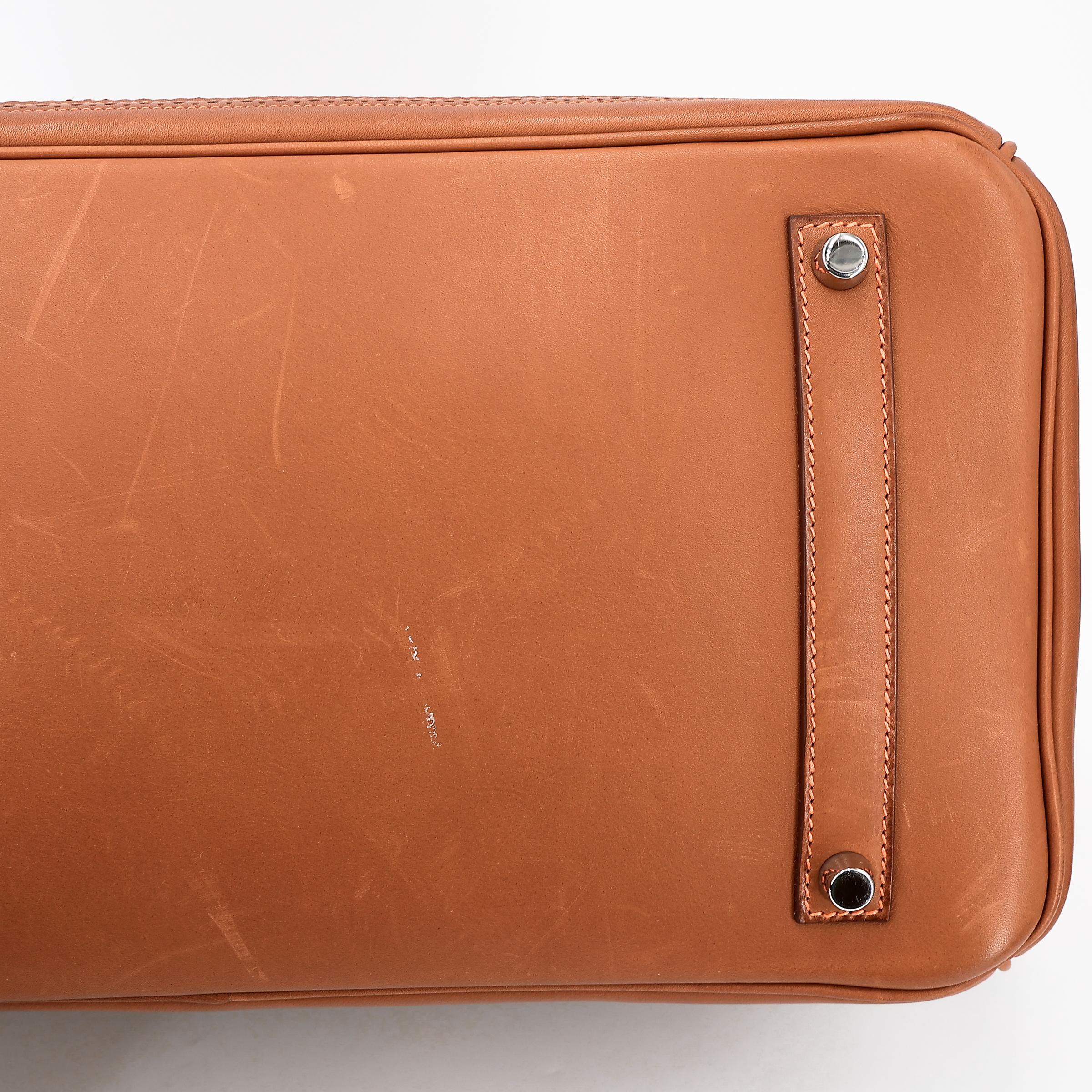 A美品 HERMÈS 爱马仕 限量收藏款 Birkin Ghillies 35 17 雪茄色 Ficelle 34 福宝 Fauve 帆布 Barenia 马鞍皮 拉丝银扣 □R刻 2014年 - 17