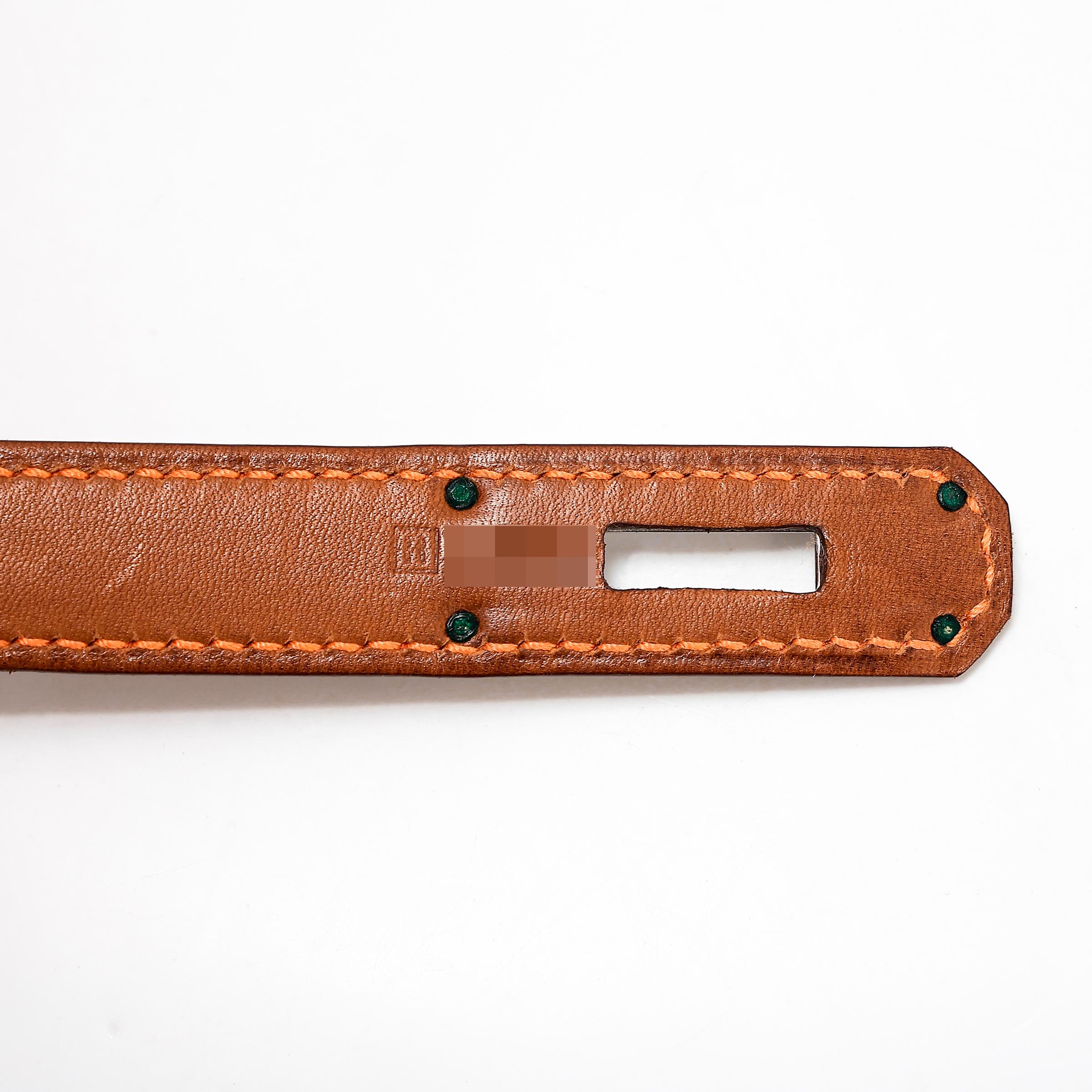 A美品 HERMÈS 爱马仕 限量收藏款 Birkin Ghillies 35 17 雪茄色 Ficelle 34 福宝 Fauve 帆布 Barenia 马鞍皮 拉丝银扣 □R刻 2014年 - 22