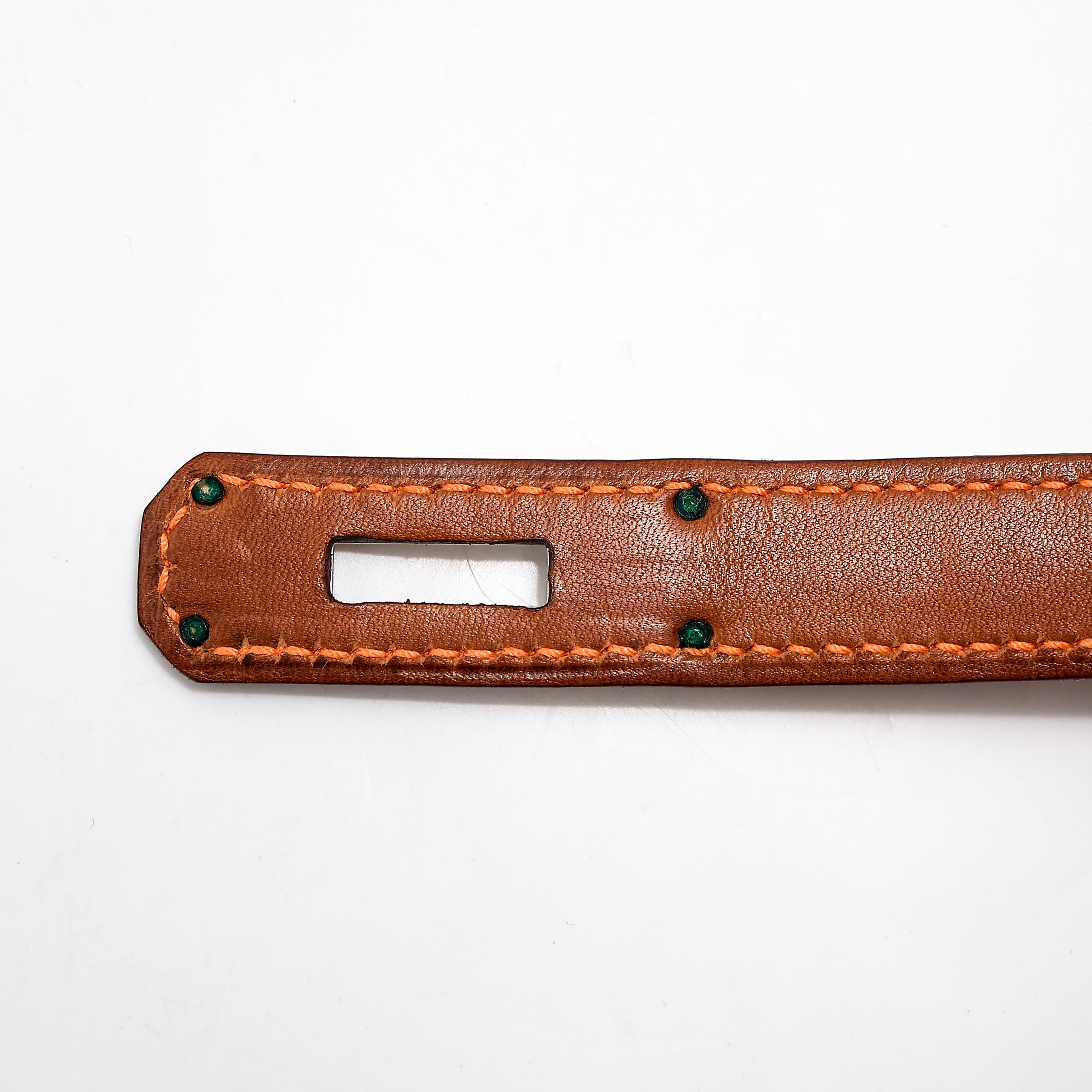 A美品 HERMÈS 爱马仕 限量收藏款 Birkin Ghillies 35 17 雪茄色 Ficelle 34 福宝 Fauve 帆布 Barenia 马鞍皮 拉丝银扣 □R刻 2014年 - 24
