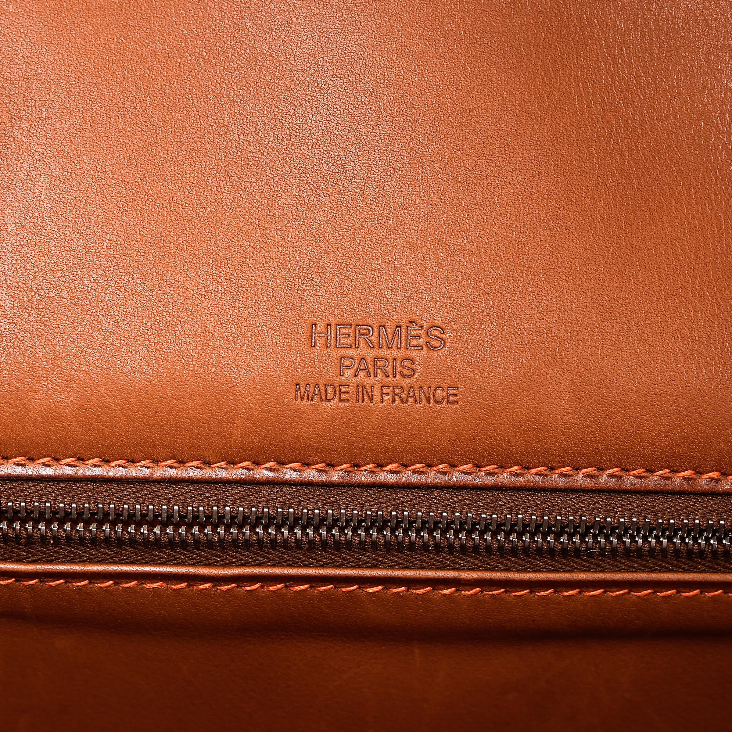 A美品 HERMÈS 爱马仕 限量收藏款 Birkin Ghillies 35 17 雪茄色 Ficelle 34 福宝 Fauve 帆布 Barenia 马鞍皮 拉丝银扣 □R刻 2014年 - 31