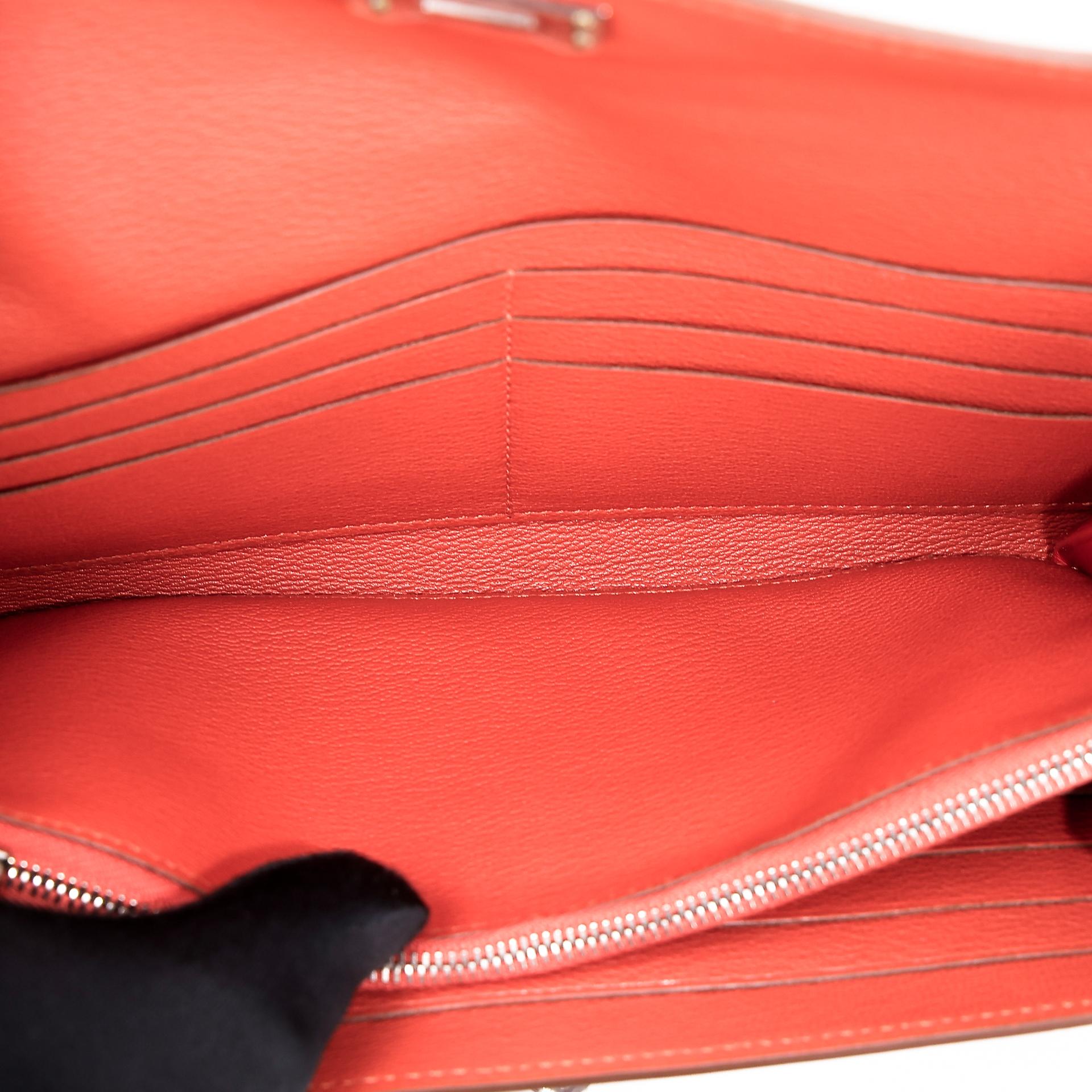 Unused ( Rank NS ) HERMÈS Kelly Wallet Sanguine (9M) Matte Alligator Palladium hardware Square O (2011) - 17