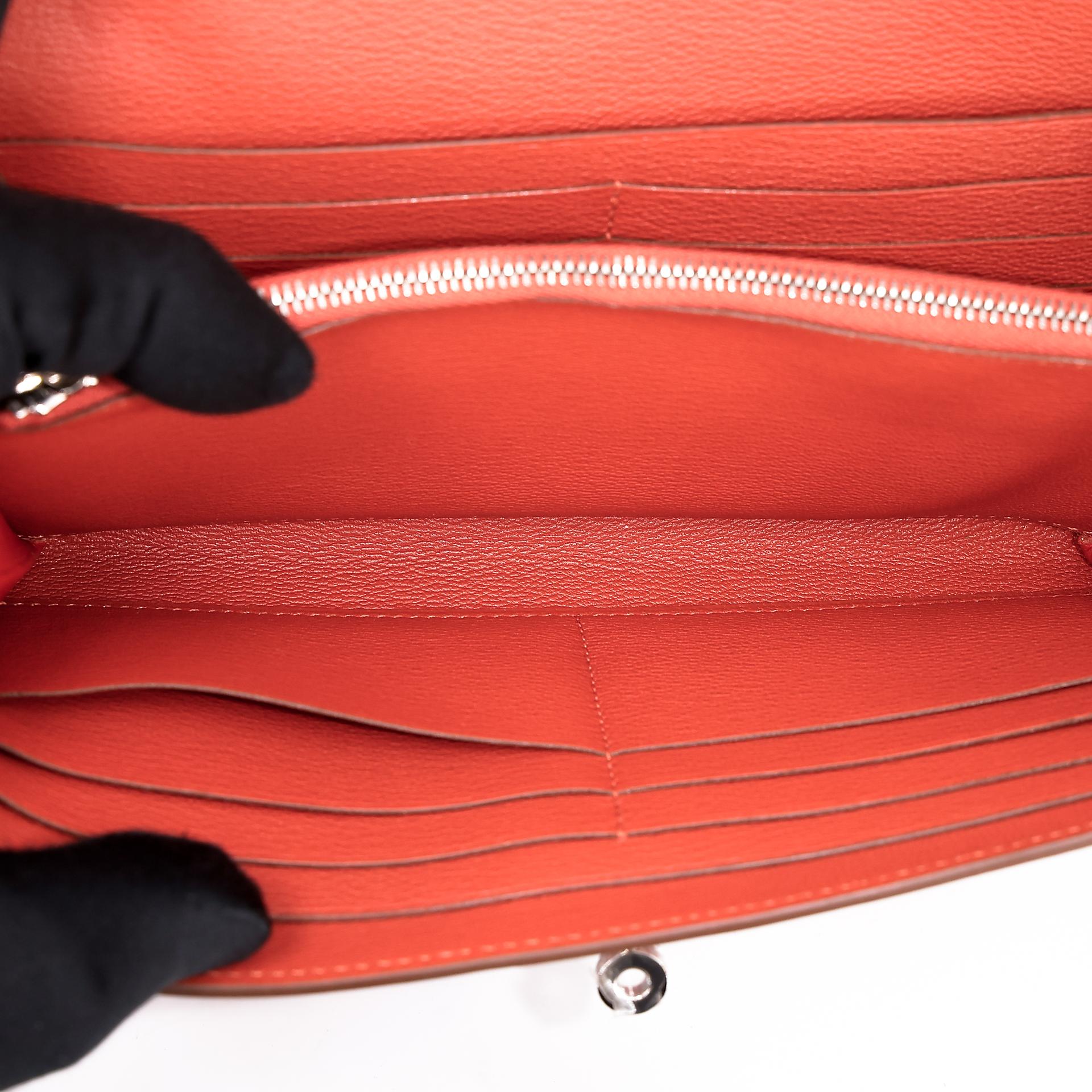 Unused ( Rank NS ) HERMÈS Kelly Wallet Sanguine (9M) Matte Alligator Palladium hardware Square O (2011) - 19