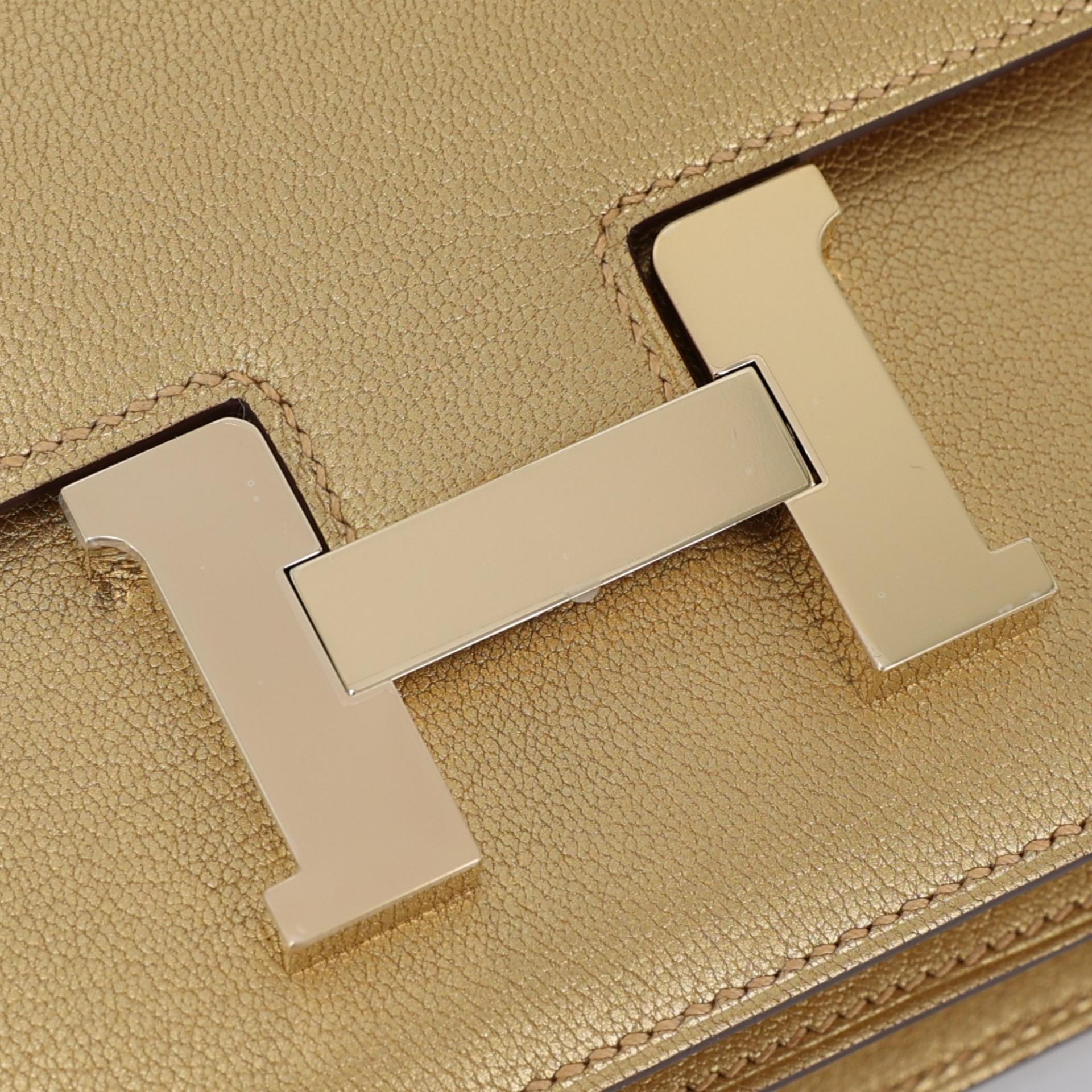 Brand New ( Rank N ) HERMÈS Limited Edition Constance Mini Dore (Y9) Chamkila Permabrass hardware W (2024) - 11