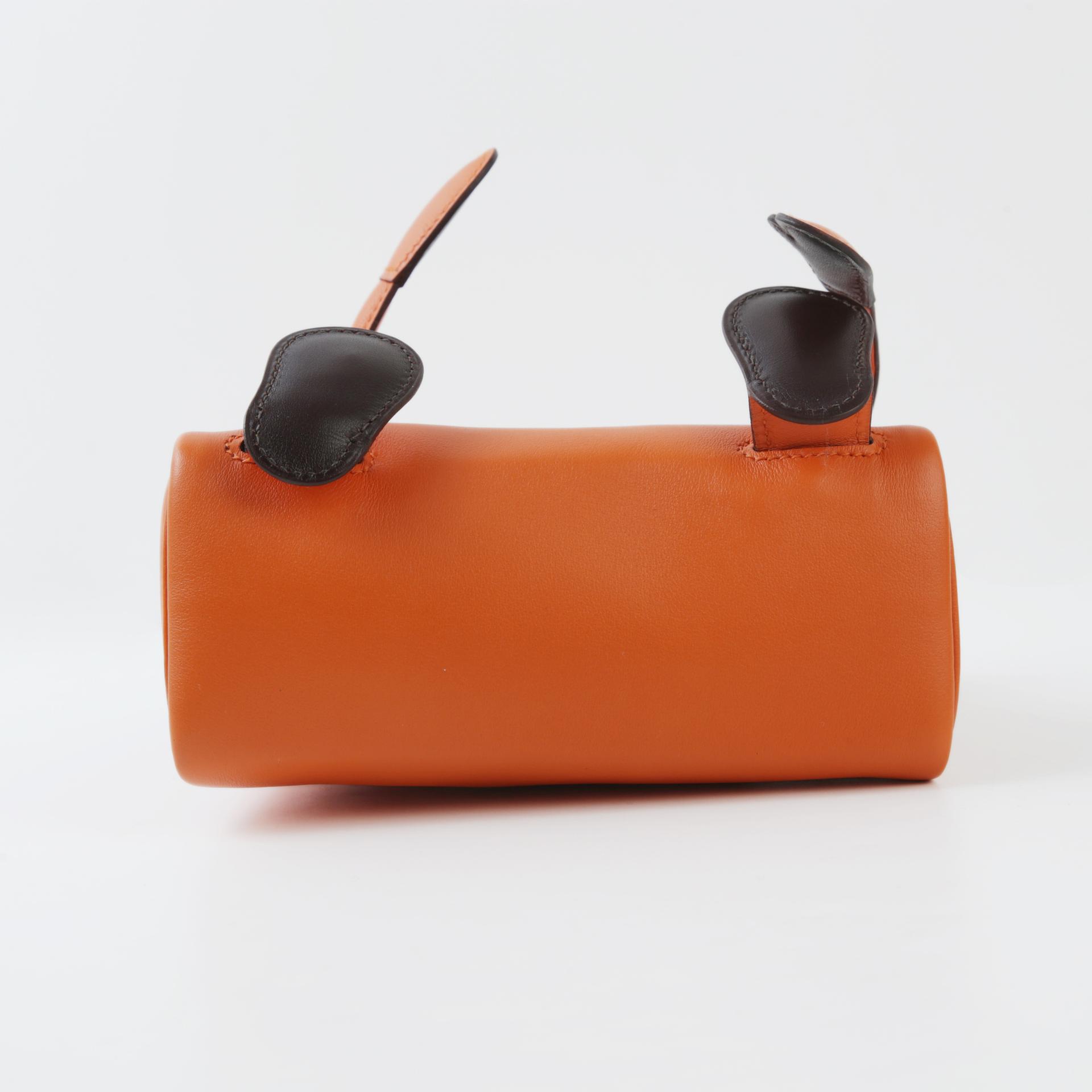 Very Good ( Rank A) HERMÈS Limited Edition Kelly Doll Orange (93) Veau Gulliver Palladium hardware Square D (2000) - 6