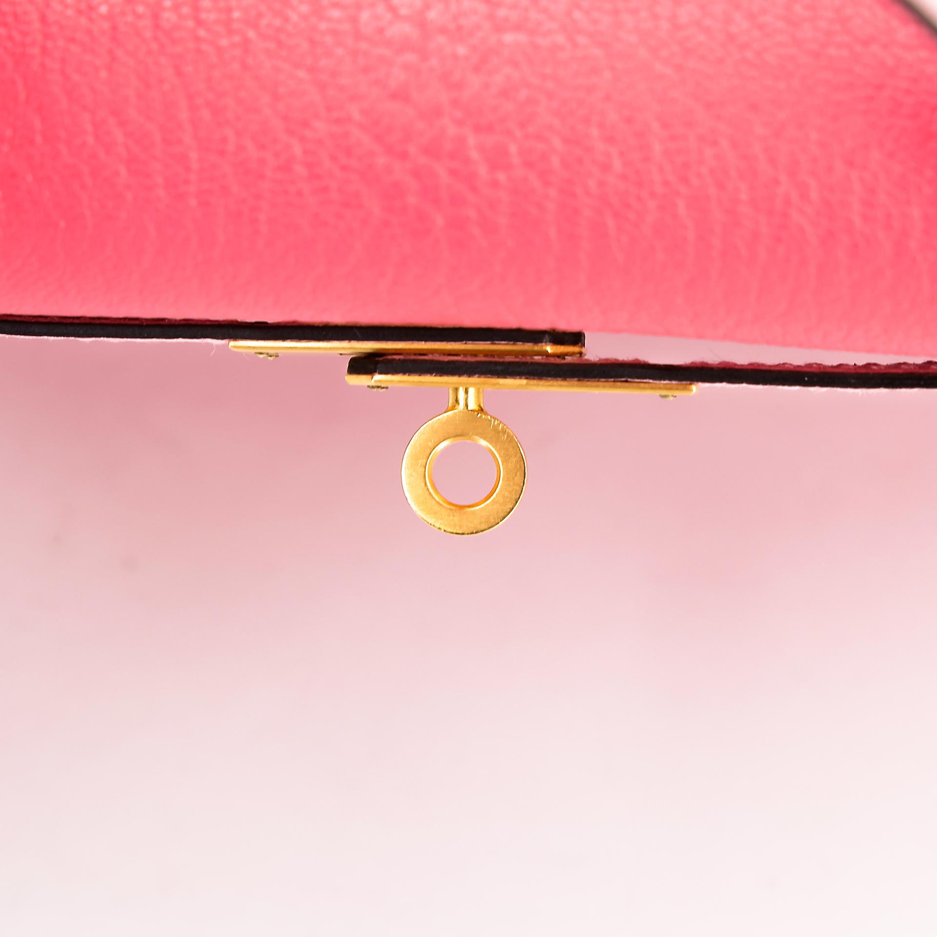 Unused ( Rank NS ) HERMÈS Special Order Kelly 25 HSS Sellier Rose Azalee (8W) Rose Sakura (3Q) Chevre Brushed Gold hardware X (2016) - 10