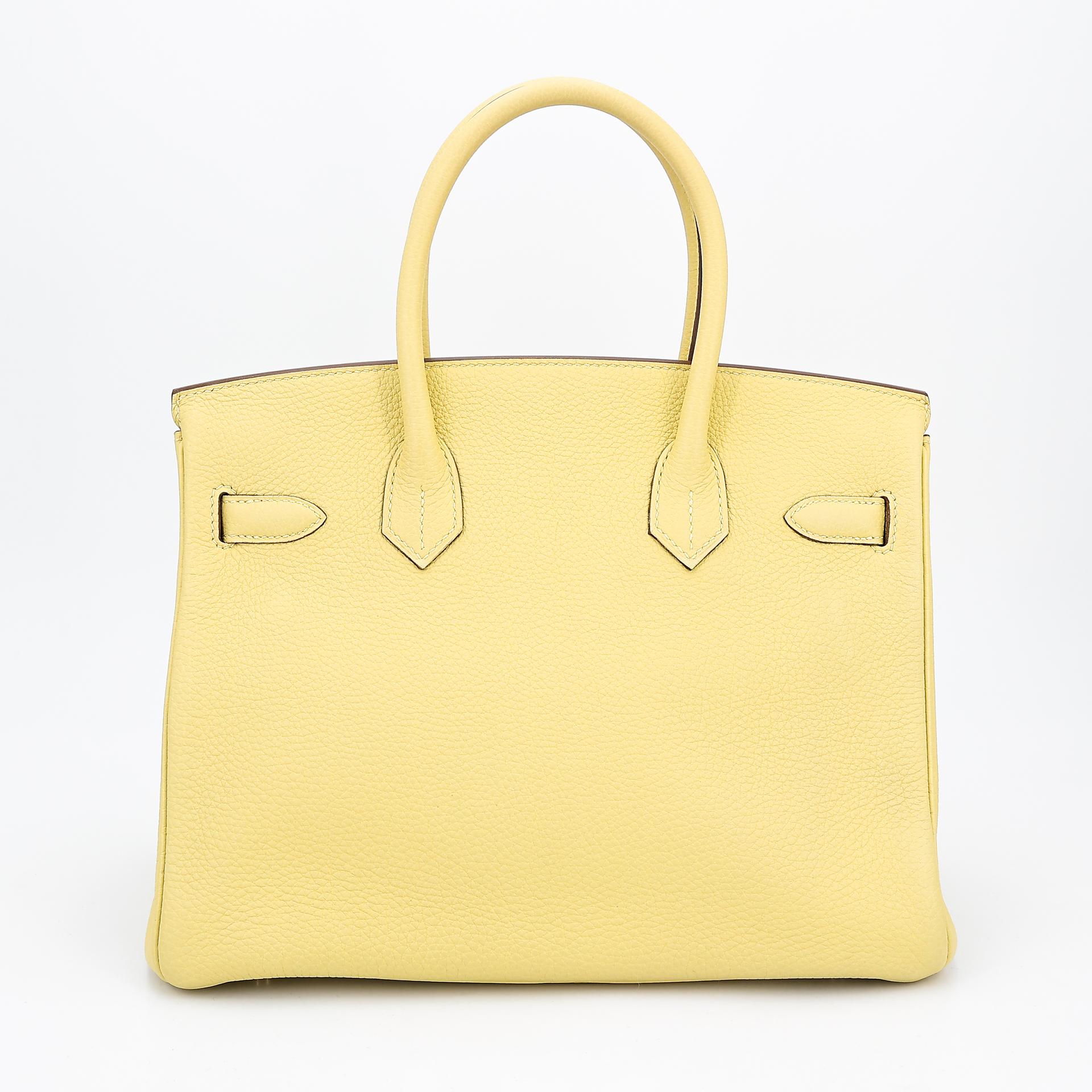 Excellent ( Rank SA ) HERMÈS Birkin 30 Jaune Poussin (1Z) Togo Gold hardware T (2015) - 2
