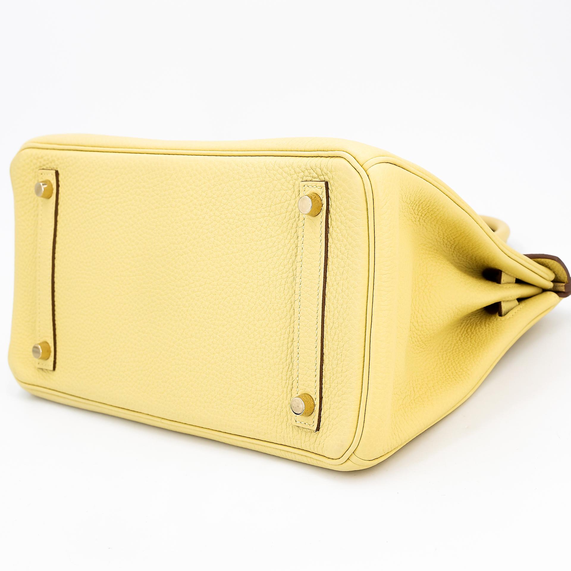 Excellent ( Rank SA ) HERMÈS Birkin 30 Jaune Poussin (1Z) Togo Gold hardware T (2015) - 4