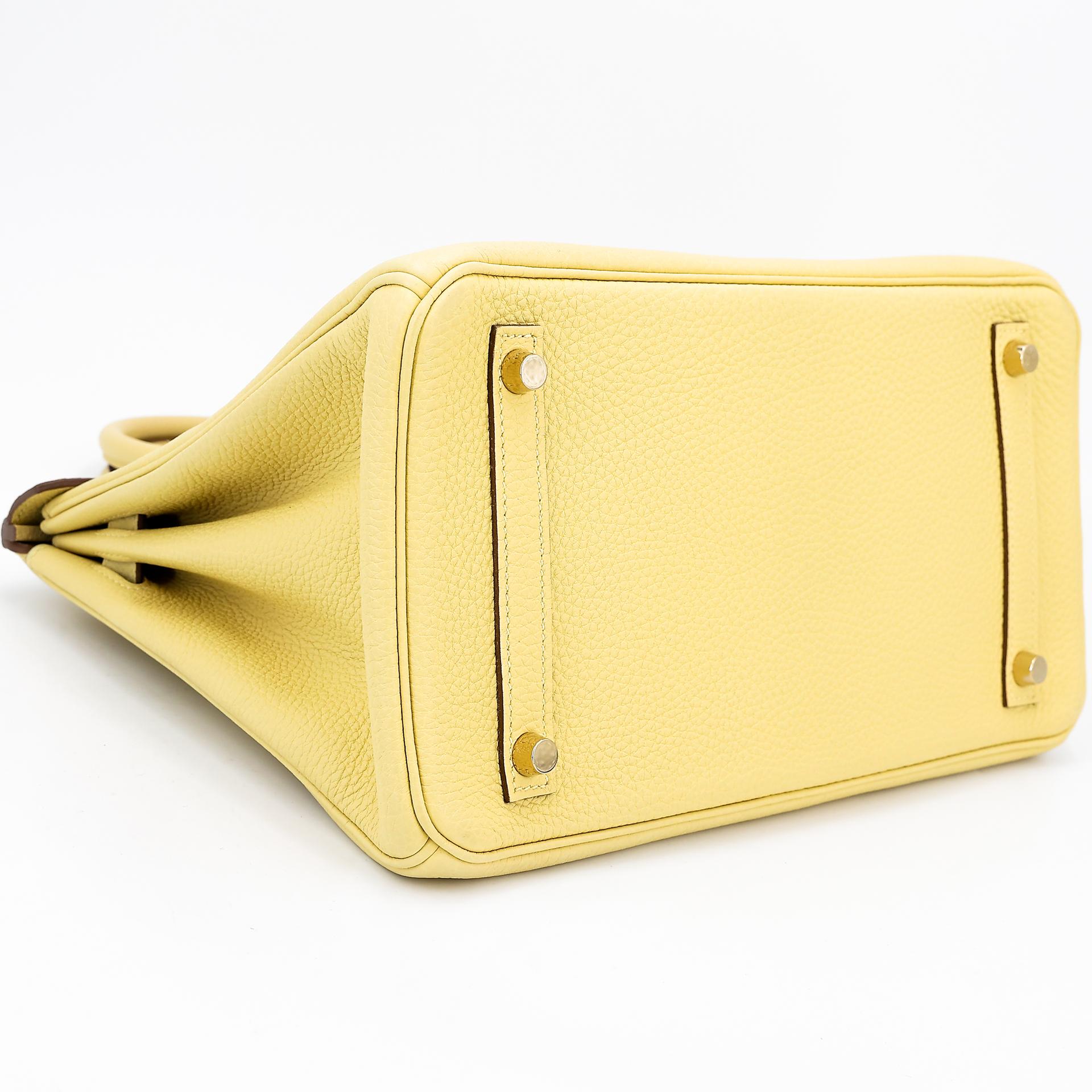 Excellent ( Rank SA ) HERMÈS Birkin 30 Jaune Poussin (1Z) Togo Gold hardware T (2015) - 5